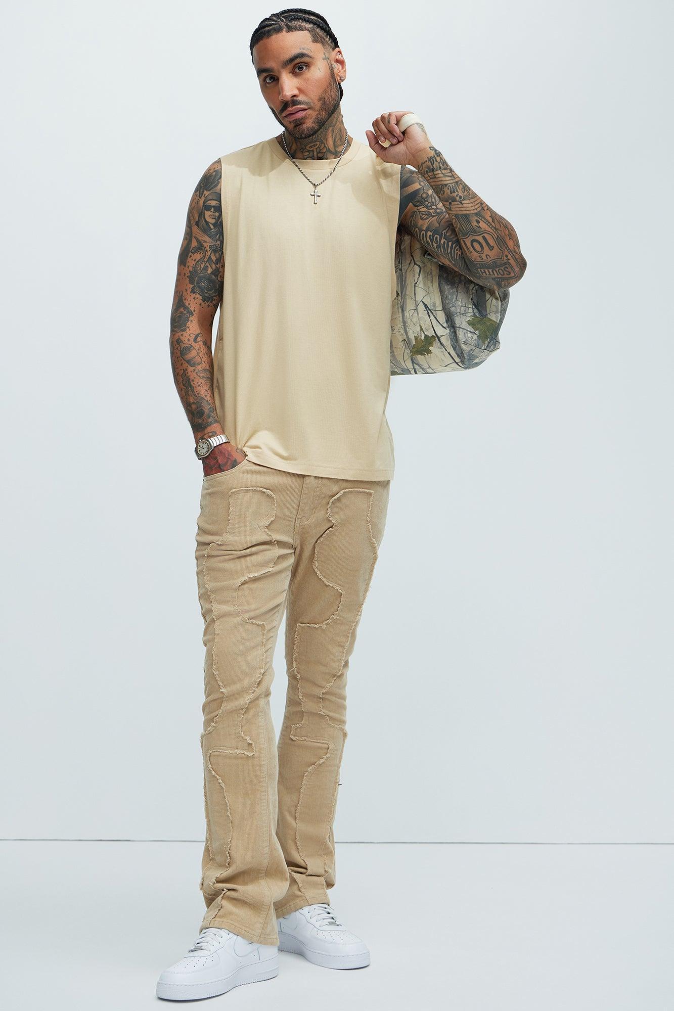 Feeling Good Slim Corduroy Pants - Tan Product Image
