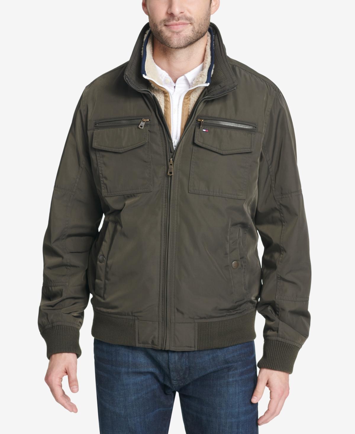 Men's Tommy Hilfiger Filled Performance Bomber Jacket, Size: XXL, Green Product Image