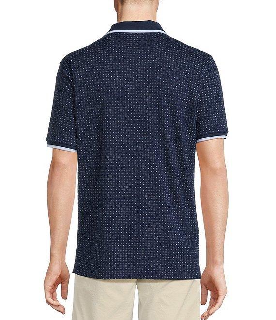 Cremieux Blue Label Classic Fit Pique Geo Print Short Sleeve Polo Shirt Product Image