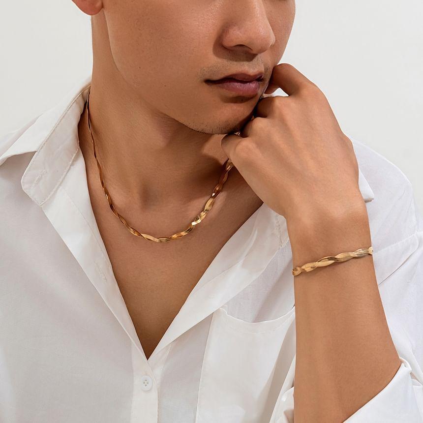 Set:  Helical Alloy Necklace + Bracelet Product Image