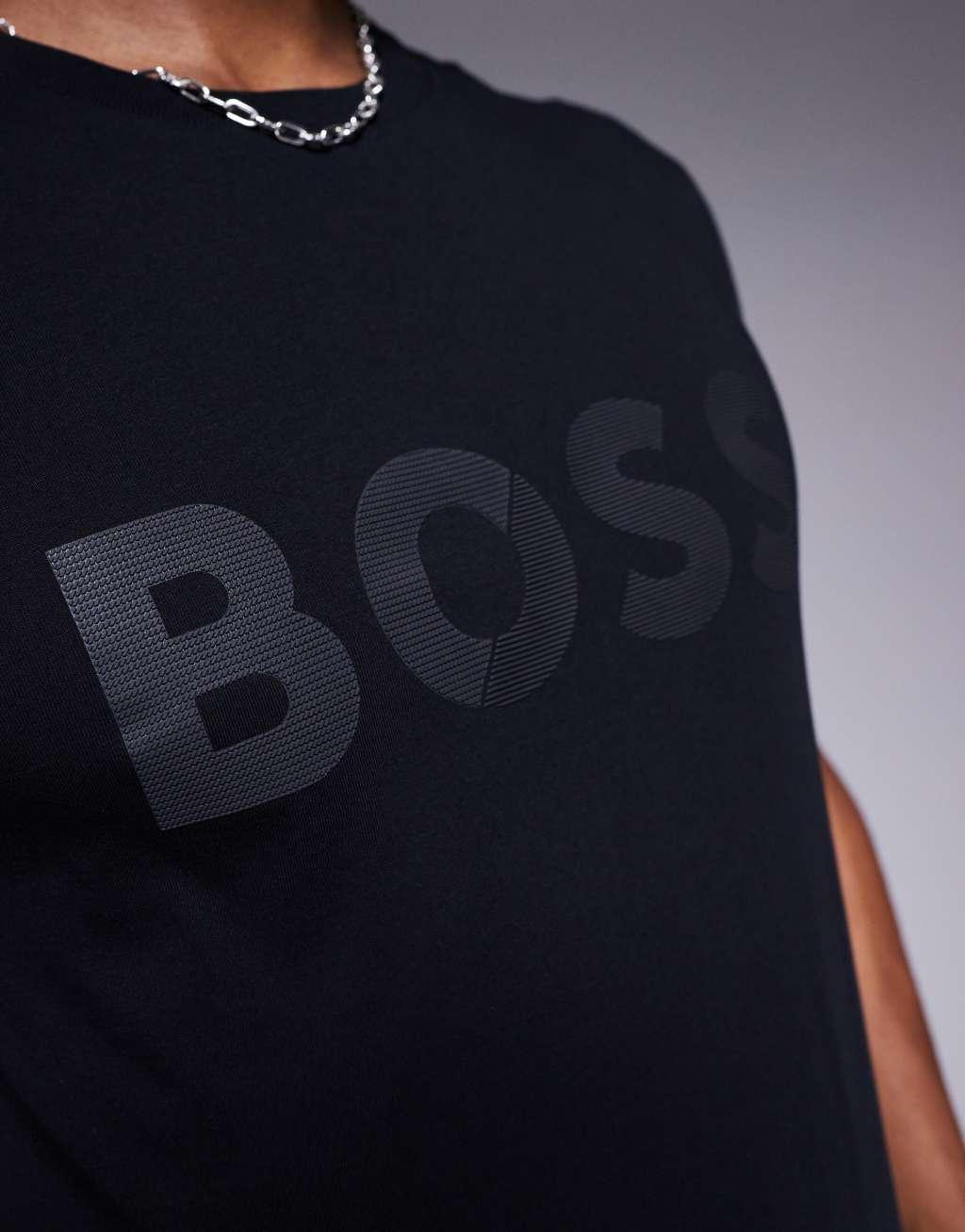 BOSS Green Tape Logo t-shirt regular fit in black Product Image