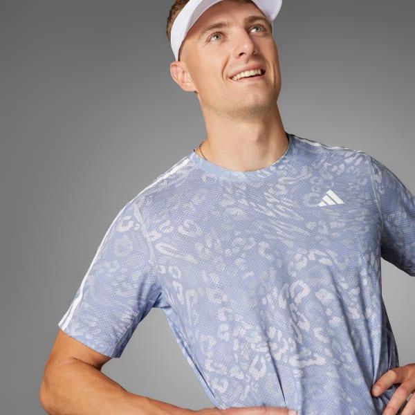 adidas Own The Run CLIMACOOL 3-Stripes Tee Dash Grey L Mens Product Image
