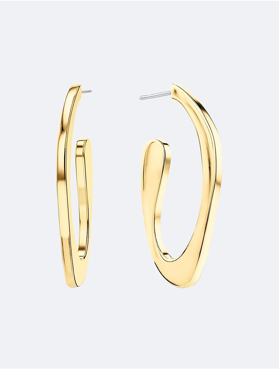Calvin Klein Womens Round Organic Shape Earrings - Metallic Product Image