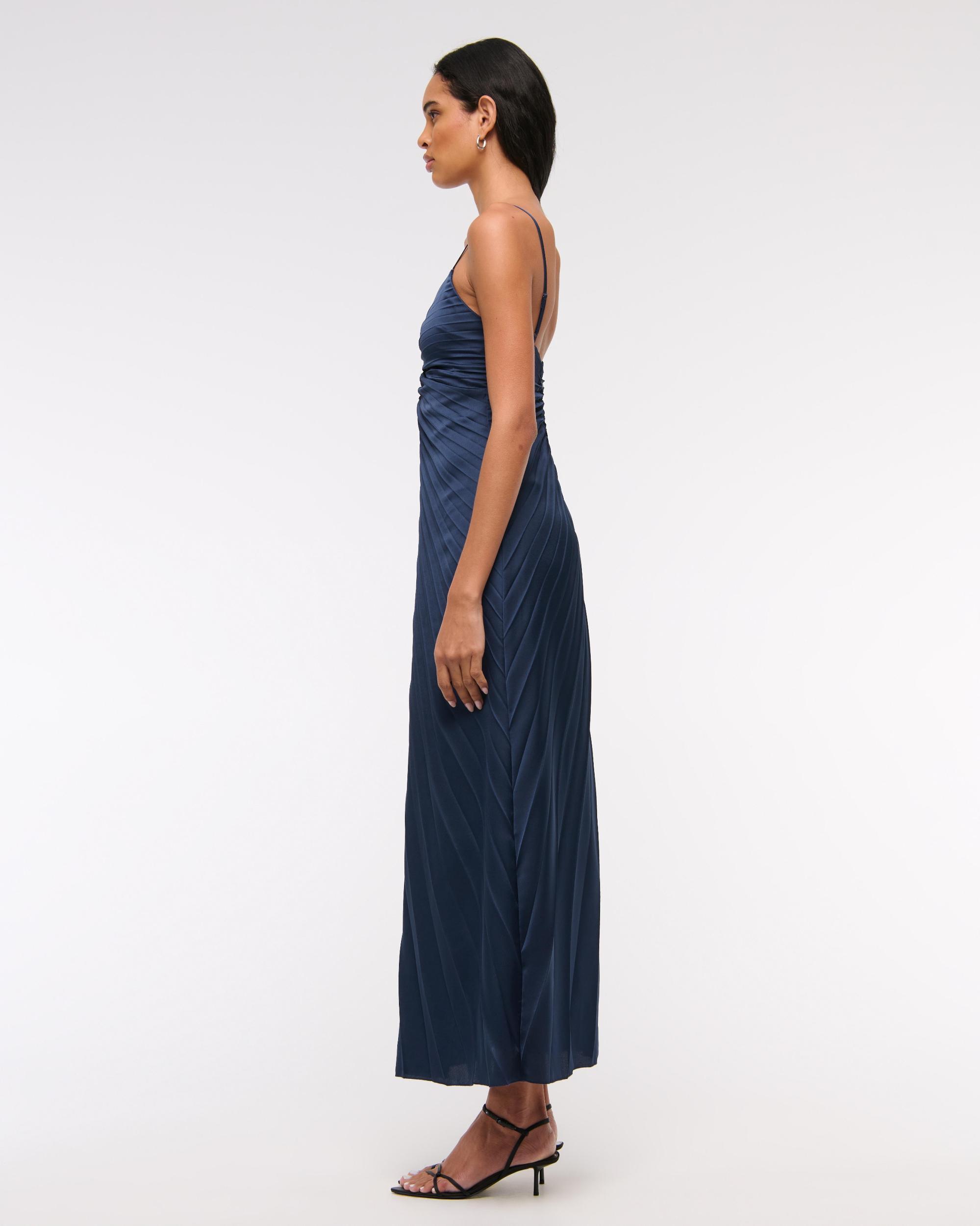 The A&F Giselle Sunburst Pleated Maxi Dress Product Image