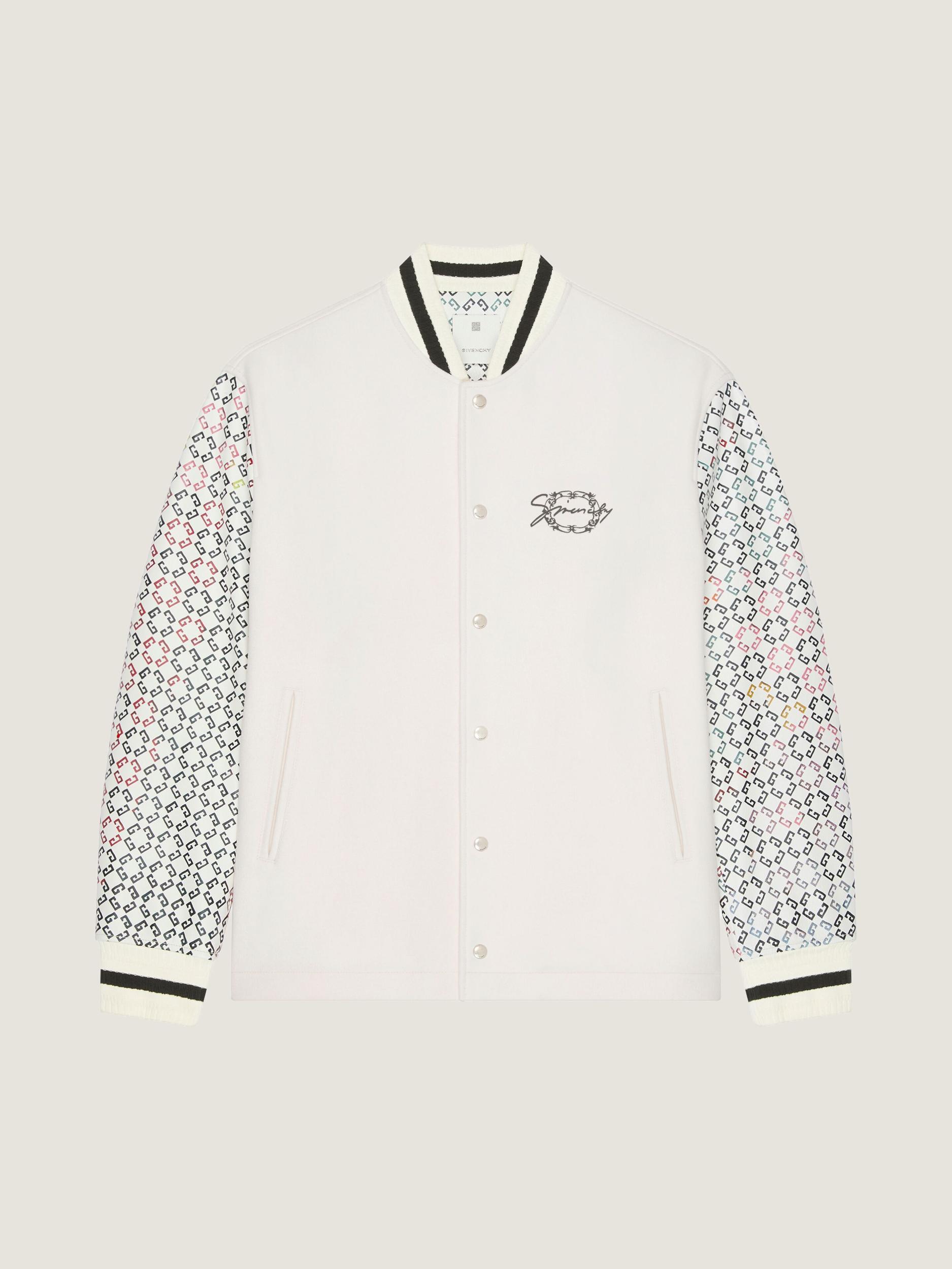 Varsity jacket in wool and monogram 72 leather Product Image