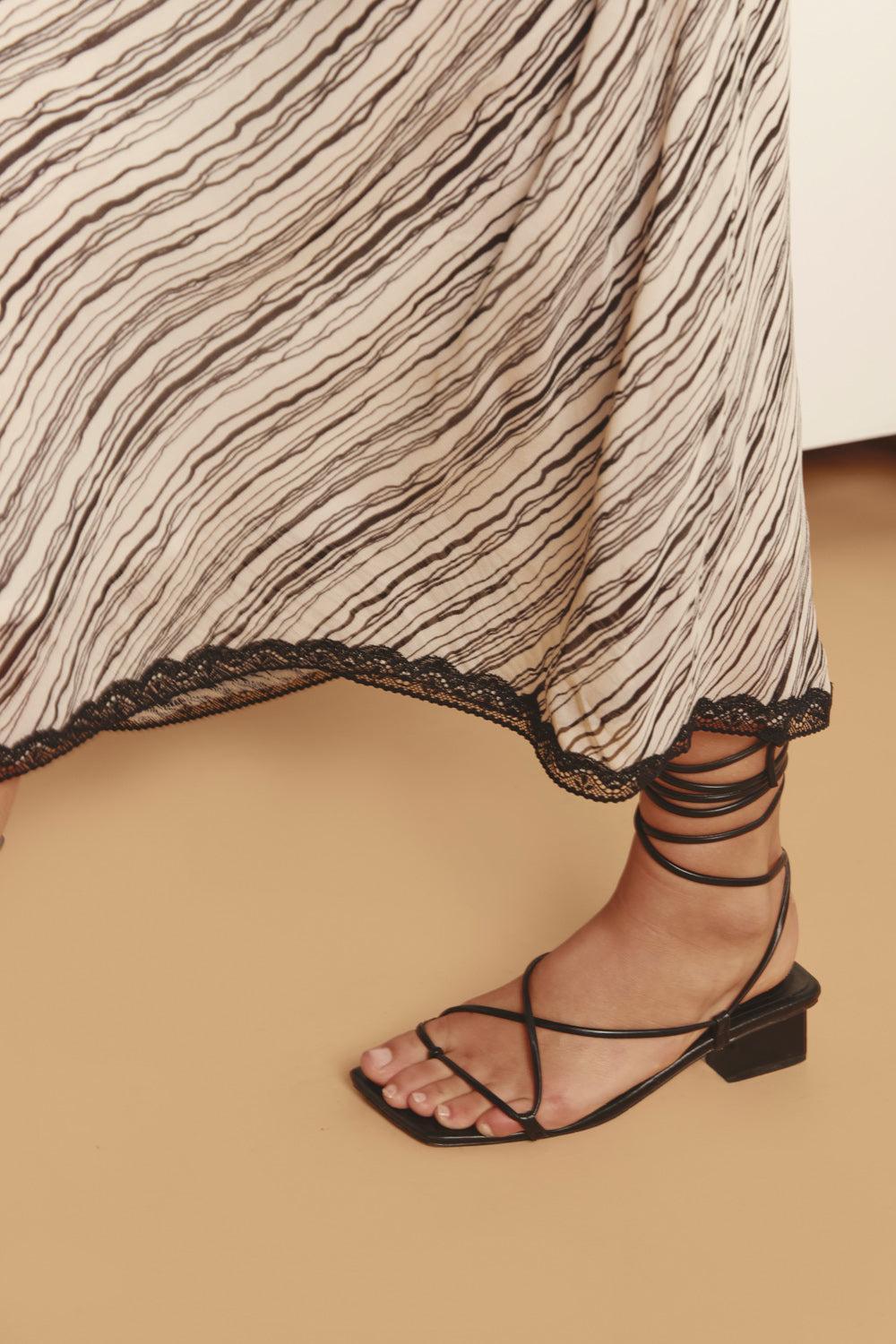 Azaria Bias Cut Midi Dress Stripe Product Image