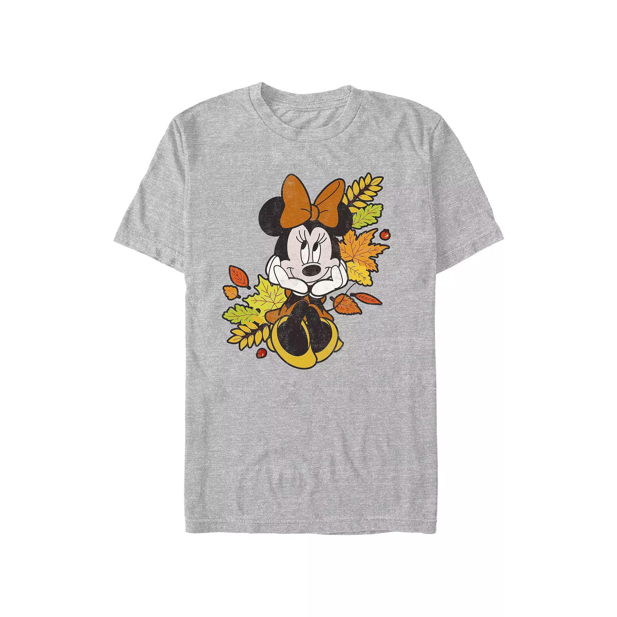 Disney's Minnie Mouse Autumn Leaves Men's Graphic Tee, Size: XL, Athletic Grey Product Image