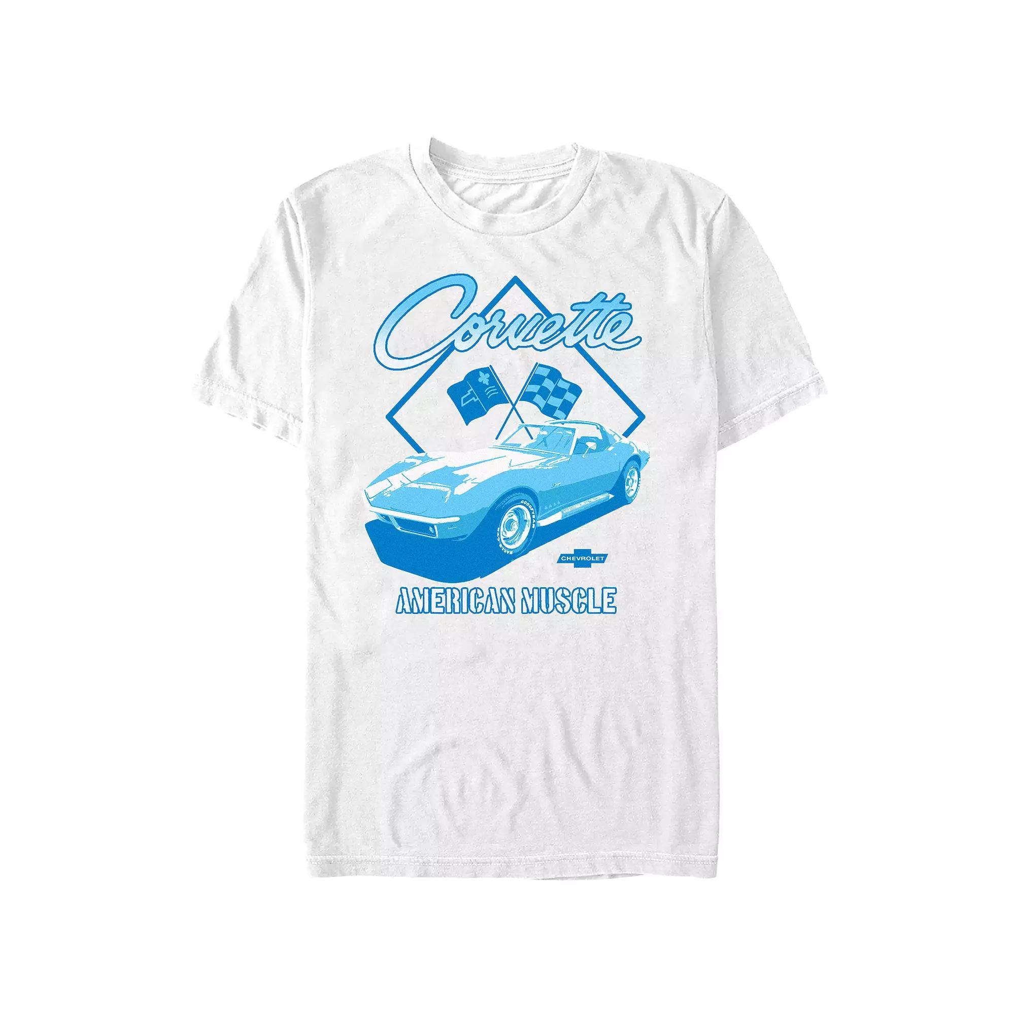 Men's Chevrolet Corvette American Muscle Graphic Tee, Size: XL, White Product Image