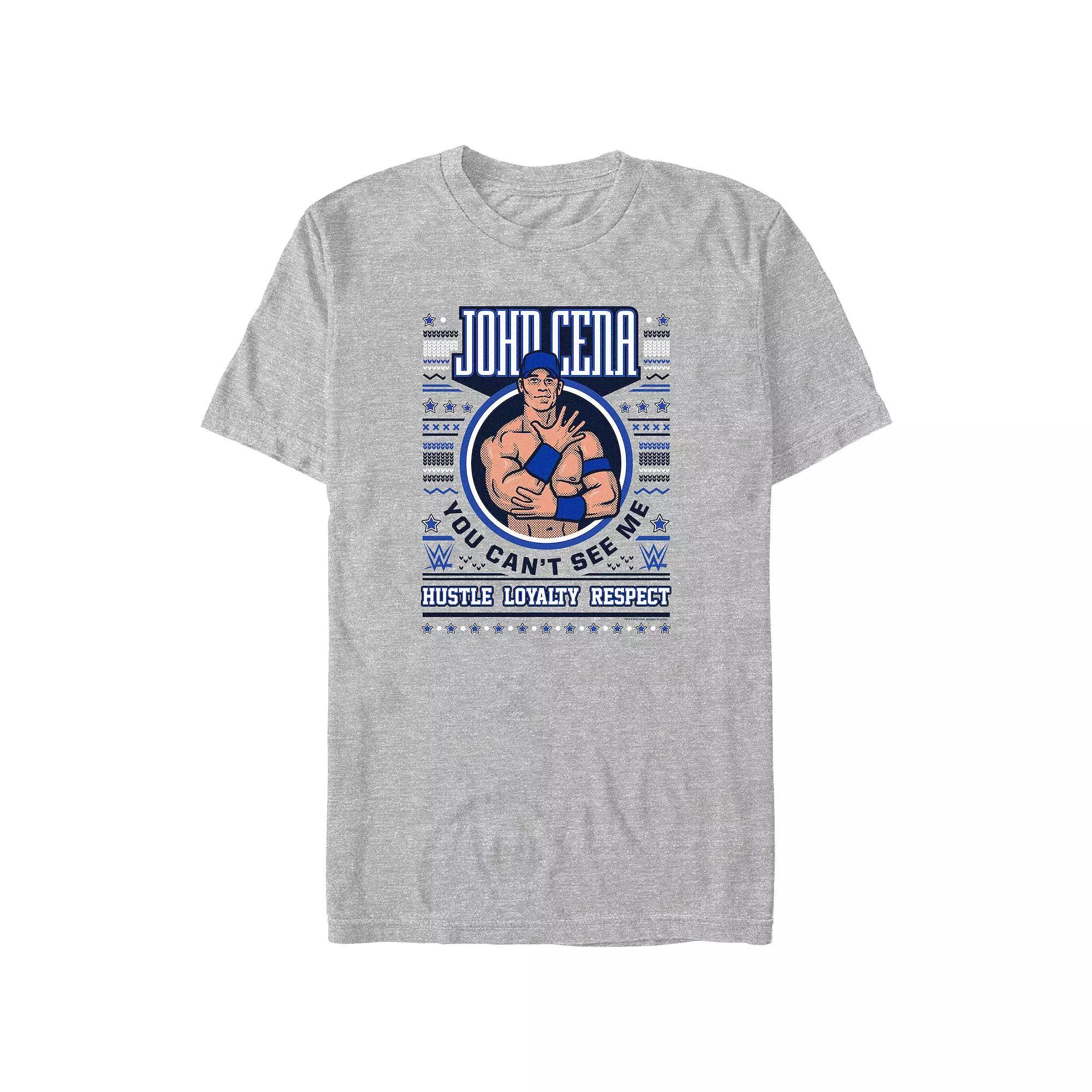 Big & Tall WWE John Cena Christmas Sweater Graphic Tee, Men's, Size: Large Tall, Athletic Grey Product Image
