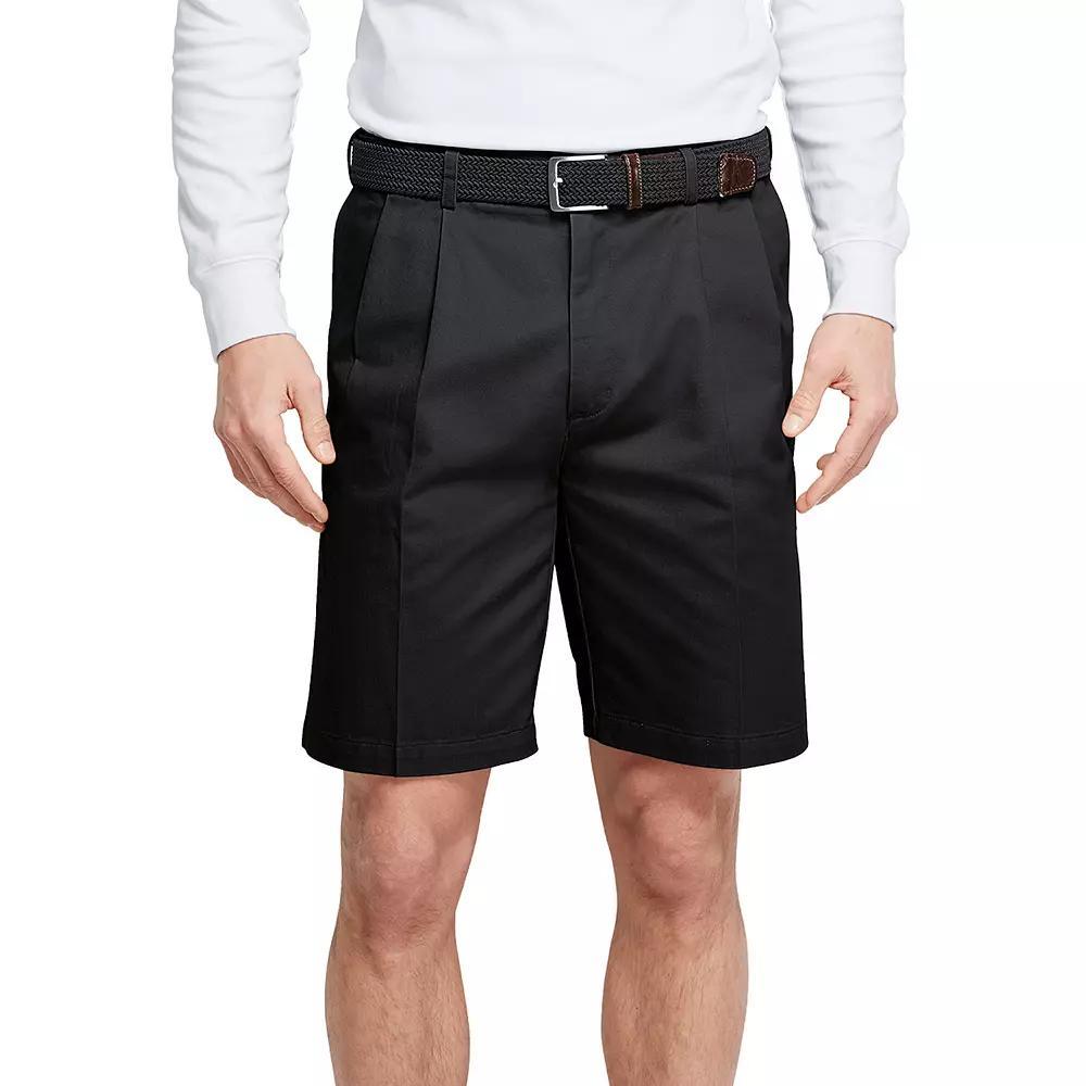 Men's Lands' End Comfort Waist 9-inch No-Iron Pleated Chino Shorts, Size: 37, Radiant Blue Product Image