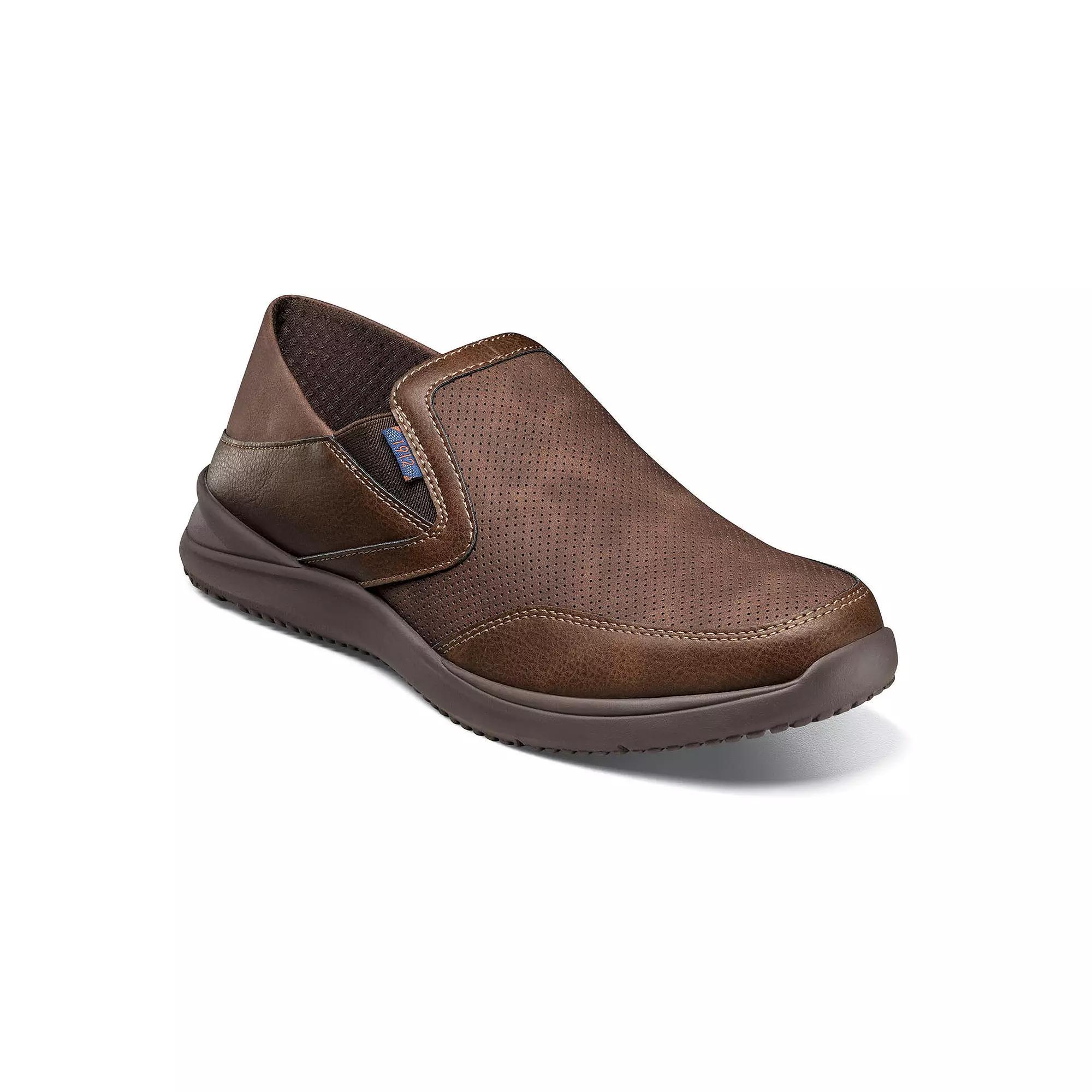 Nunn Bush® Conway EZ Men's Moc Toe Slip-On Shoes, Size: 11 Wide, Brown Product Image