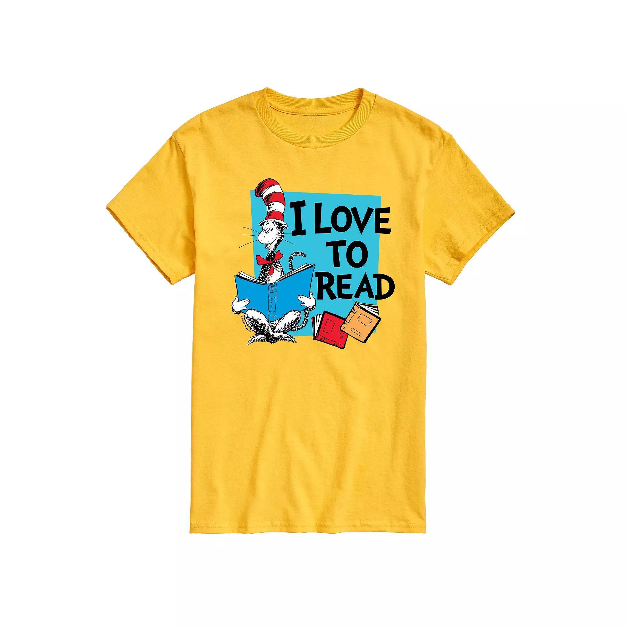 Men's Dr. Seuss The Cat in the Hat I Love To Read Graphic Tee, Size: XL, Yellow Product Image