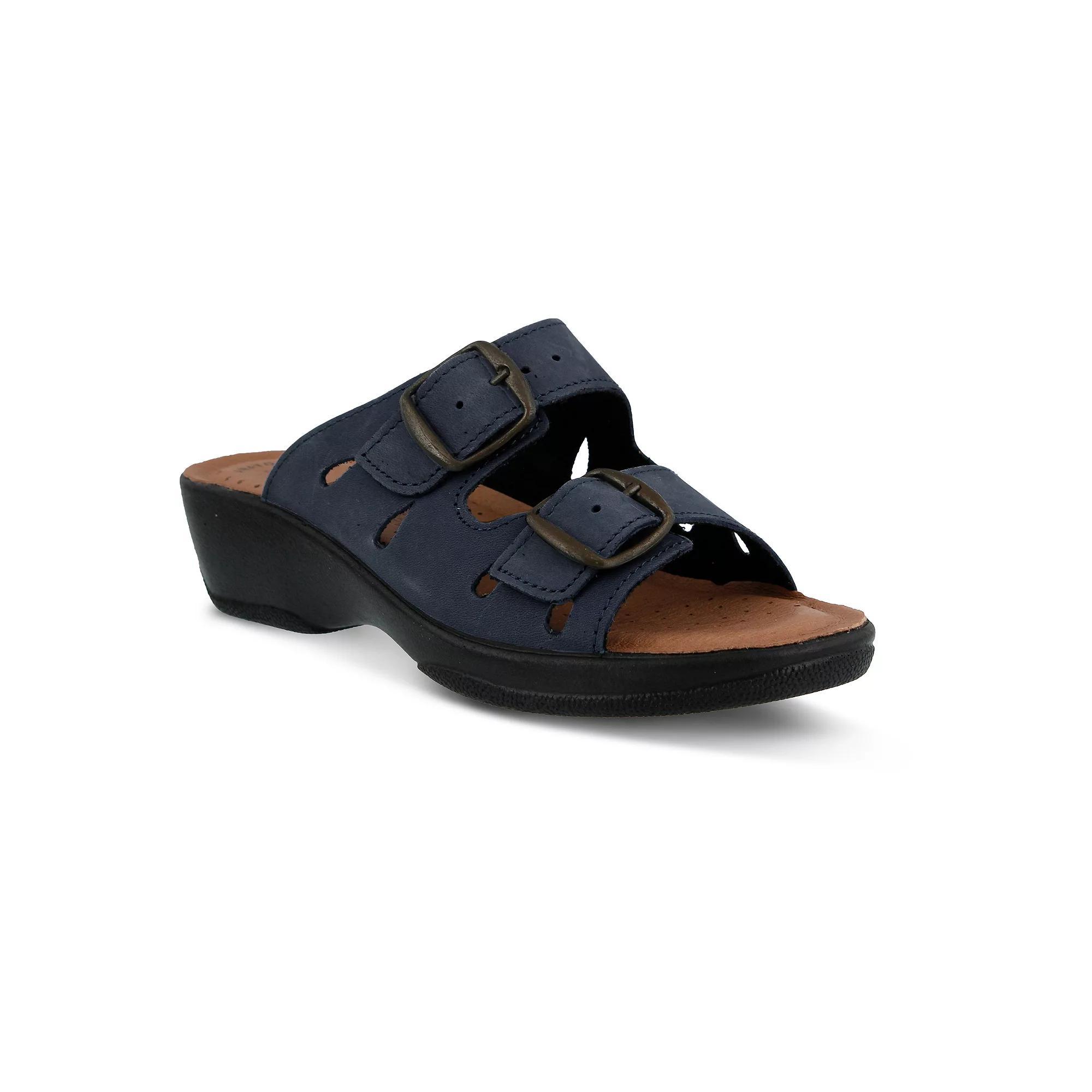 Flexus by Spring Step Decca Women's Slide Sandals, Size: 36, Black Leather Product Image