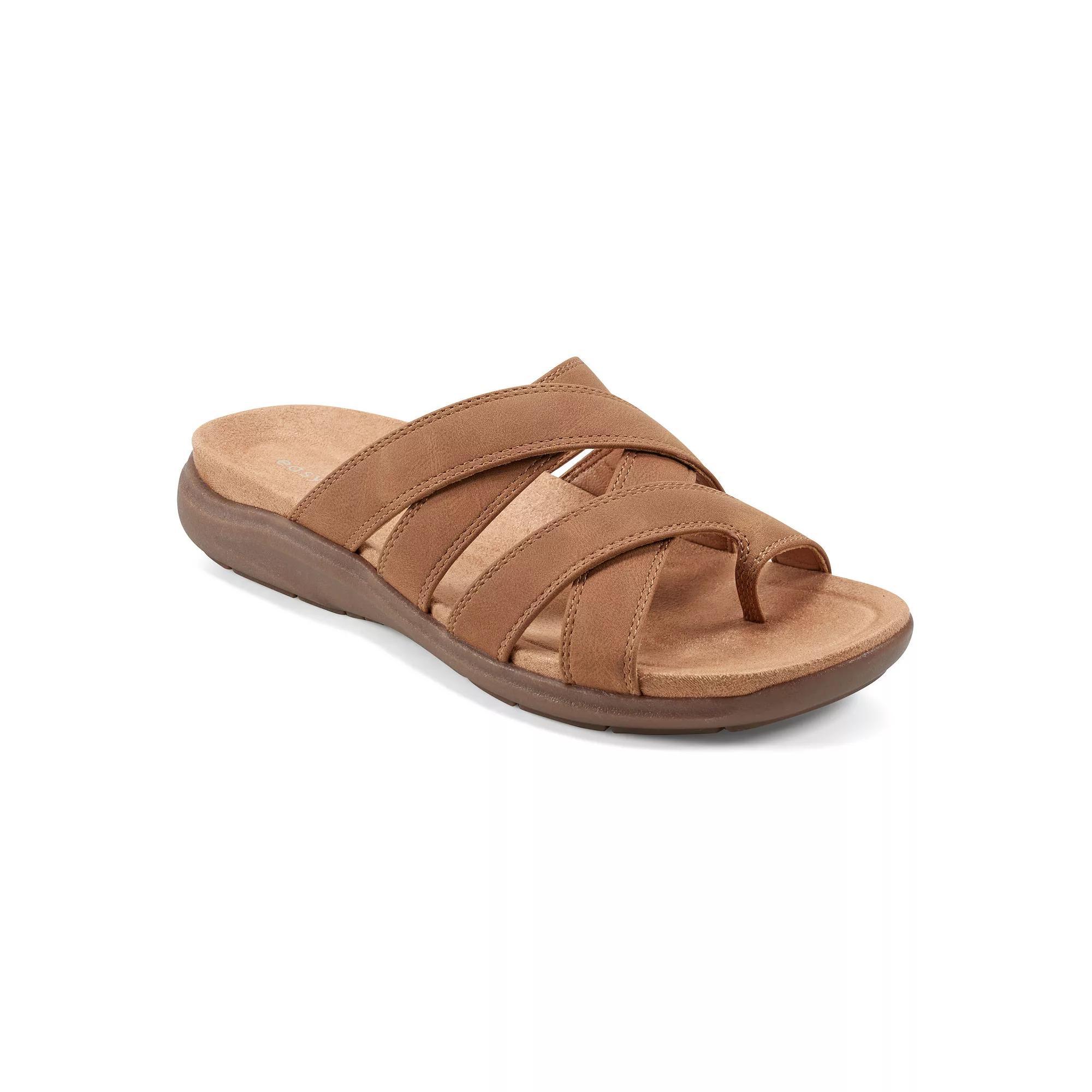 Easy Spirit Women's Westly Strappy Toe Loop Slide Sandals, Size: 7, Black Product Image
