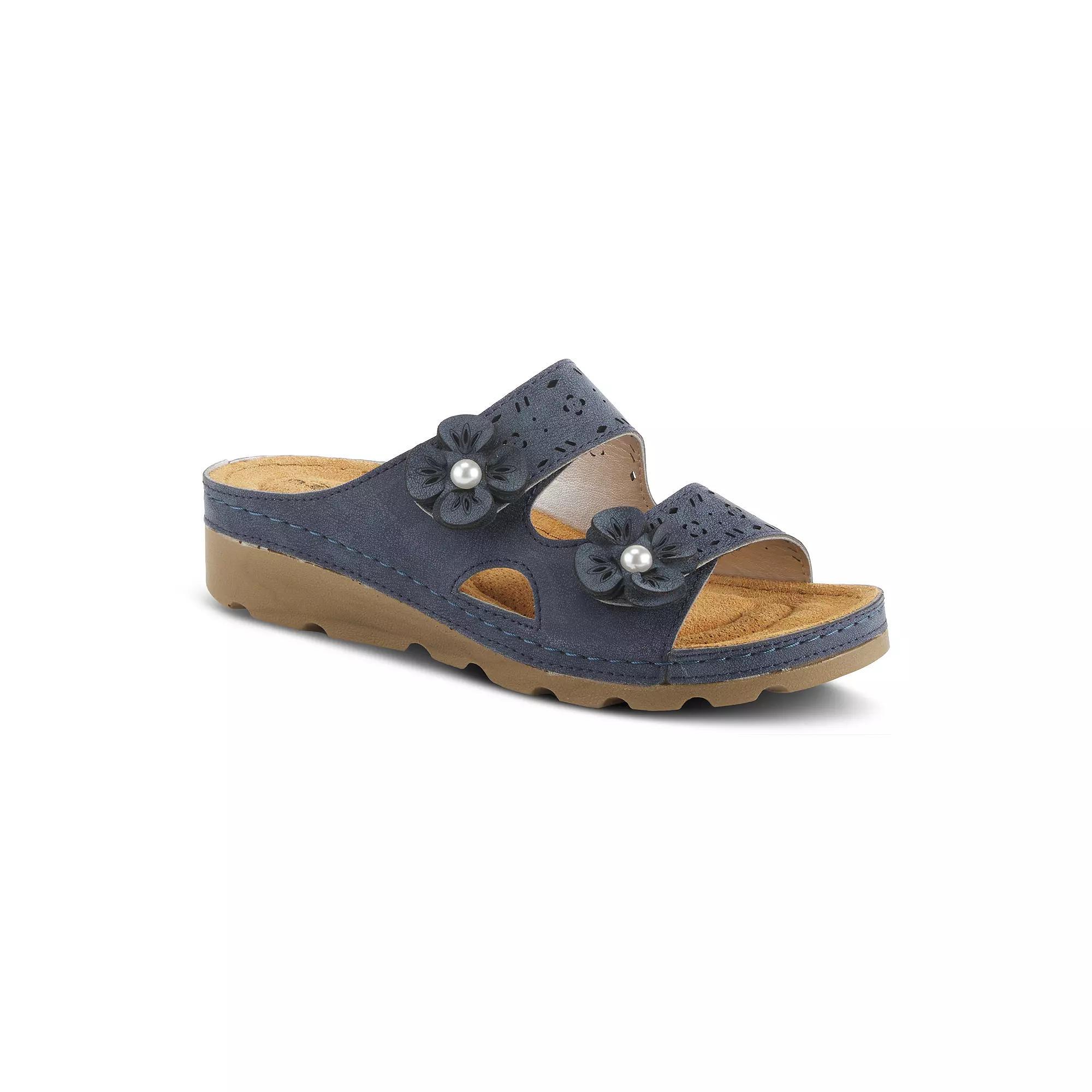 Flexus by Spring Step Pamola Womens Slide Sandals Blue Product Image