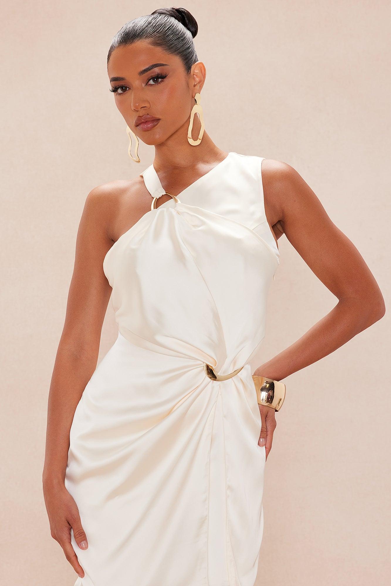 Sotainy Satin Mini Dress - Cream Product Image