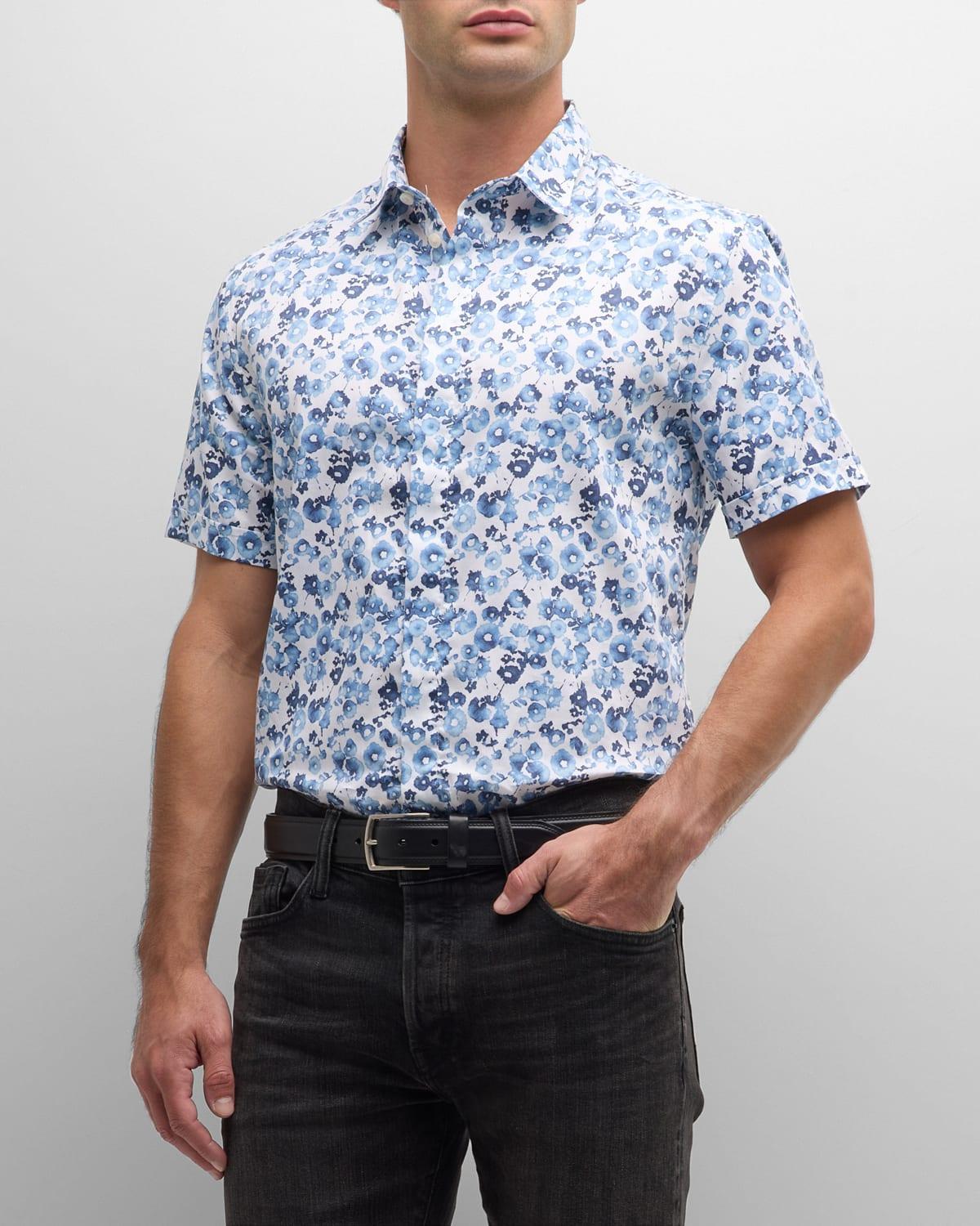 Men's Loren Floral-Print Sport Shirt Product Image