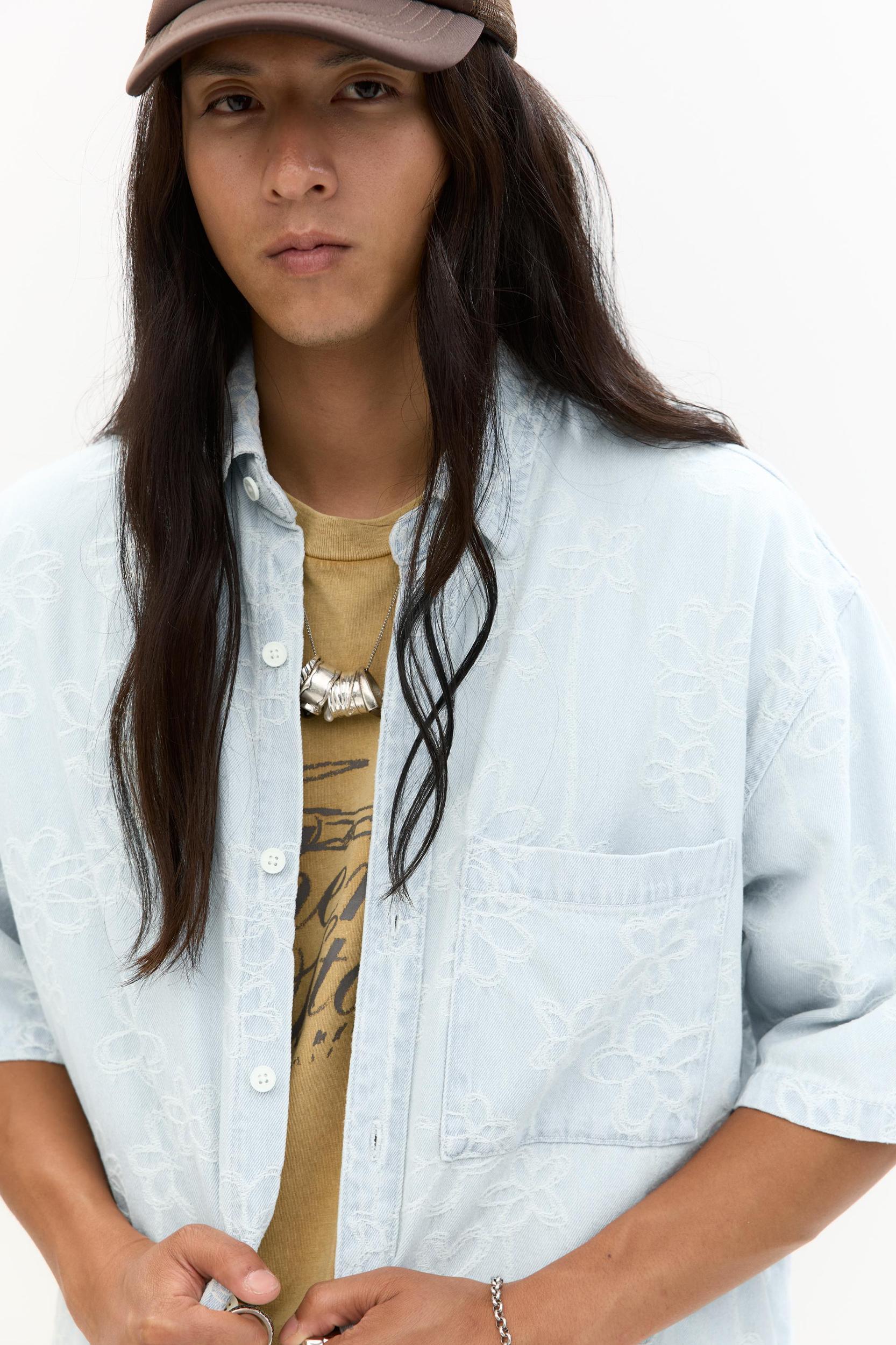 Floral denim shirt Product Image