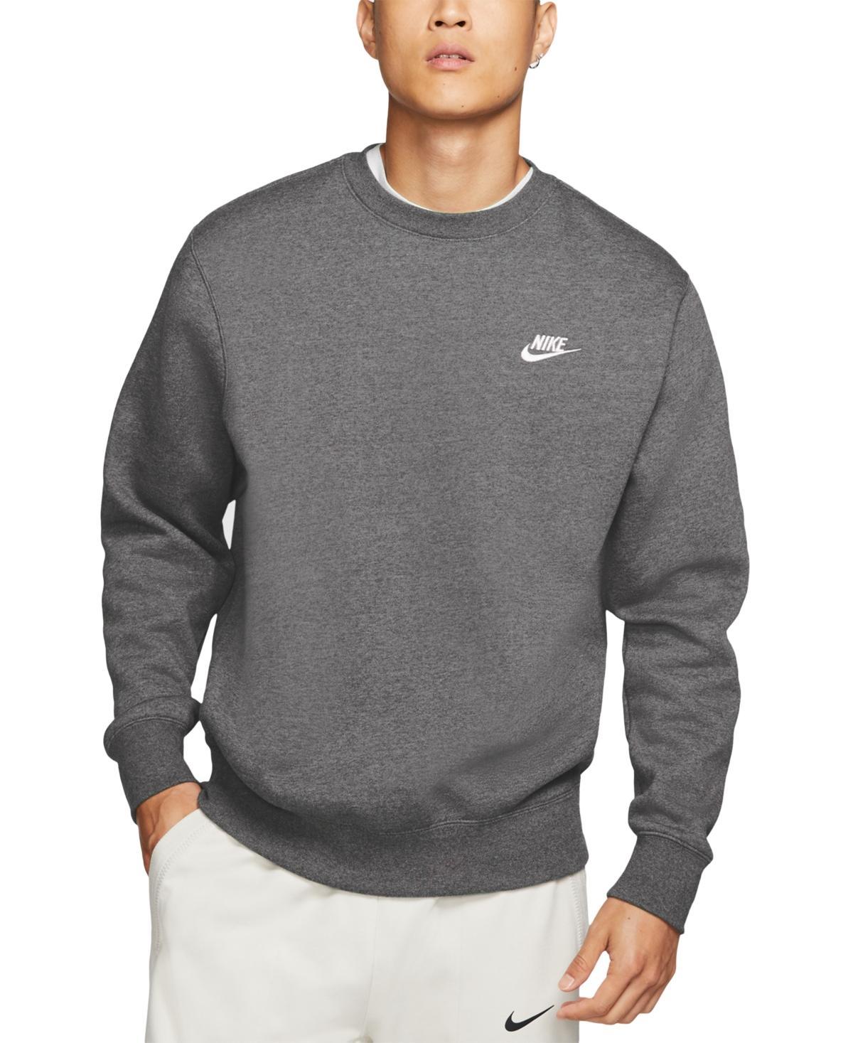 Nike Men's Club Crewneck Sweatshirt in Khaki/White at Nordstrom, Size Small Product Image