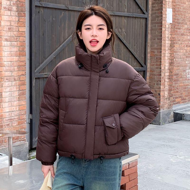 Mock Neck Zip-Up Puffer Jacket Product Image