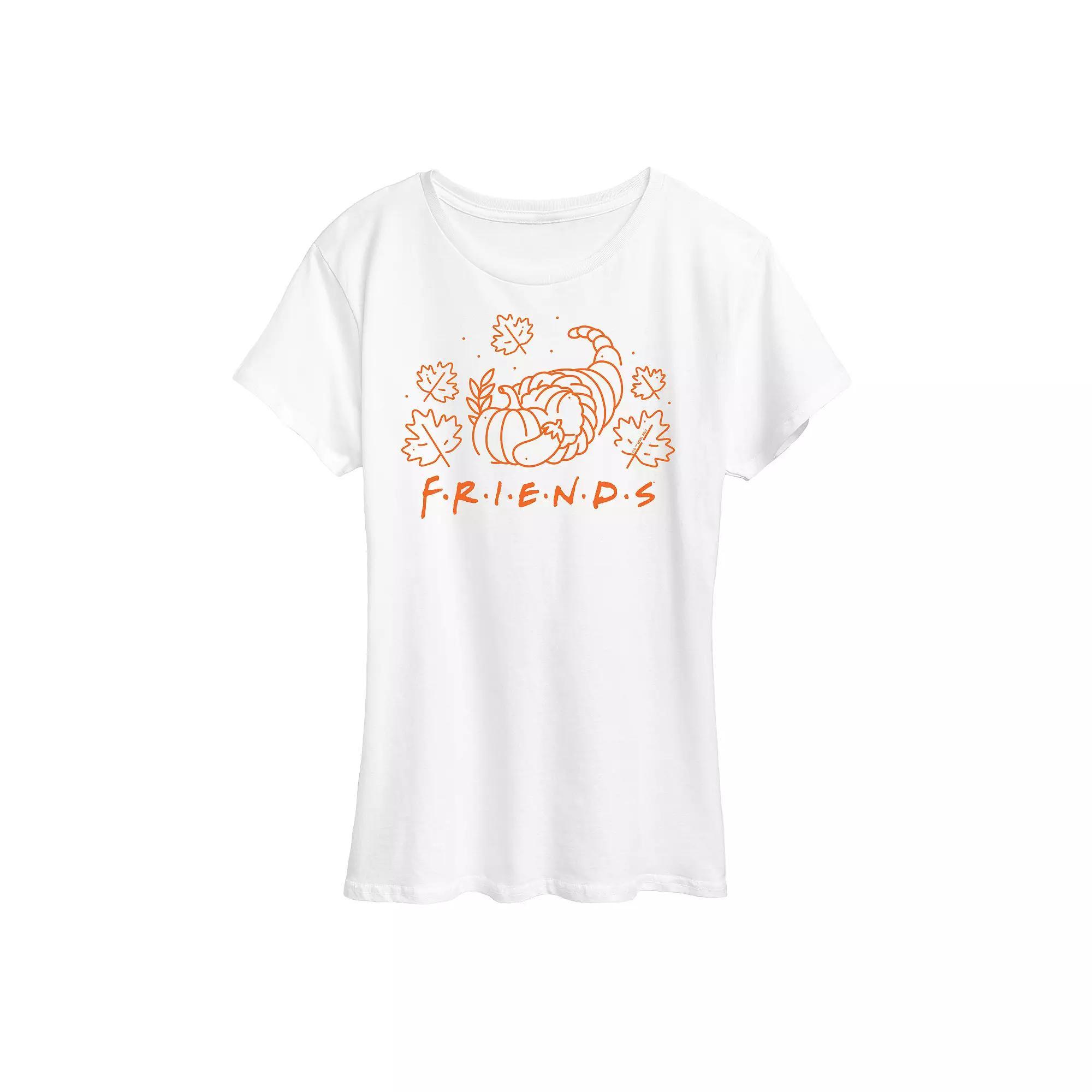 Womens Friends Logo With Cornucopia Graphic Tee, Girls Blue Product Image