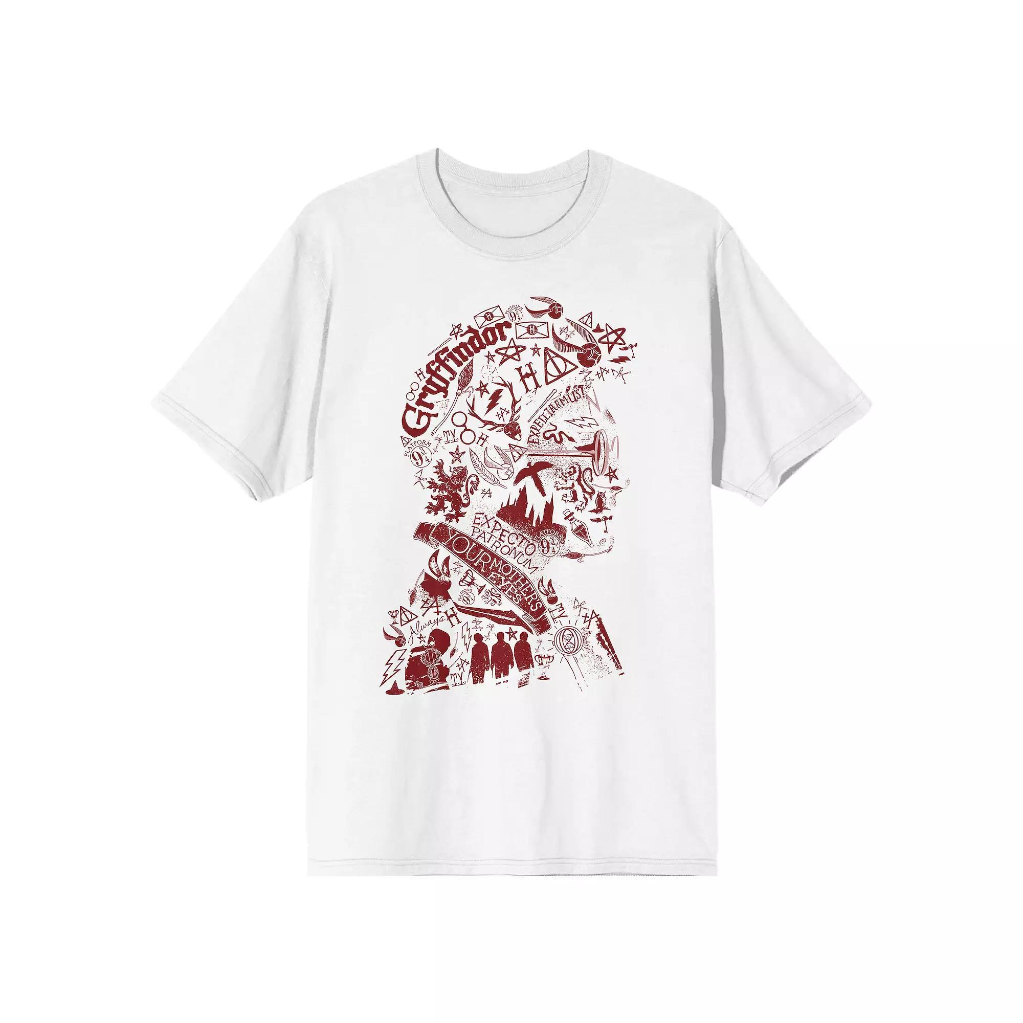 Men's Harry Potter Silhoutette Tee, Size: XXL, White Product Image