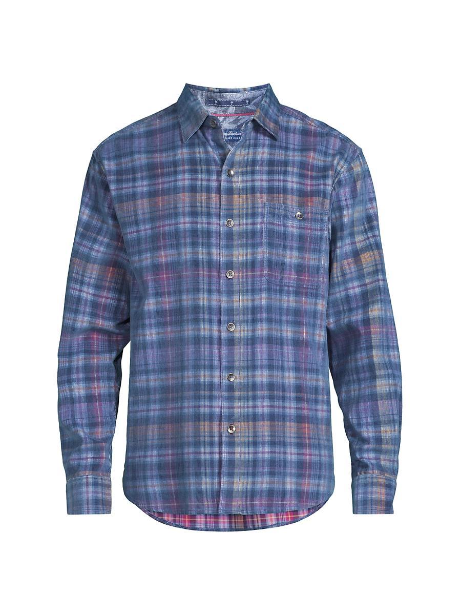 Mens Coastline Cord Harbor Check Button-Up Shirt Product Image