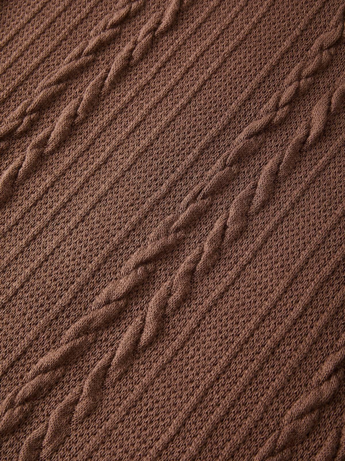 Vintage V Neck Cable Knit Top Product Image
