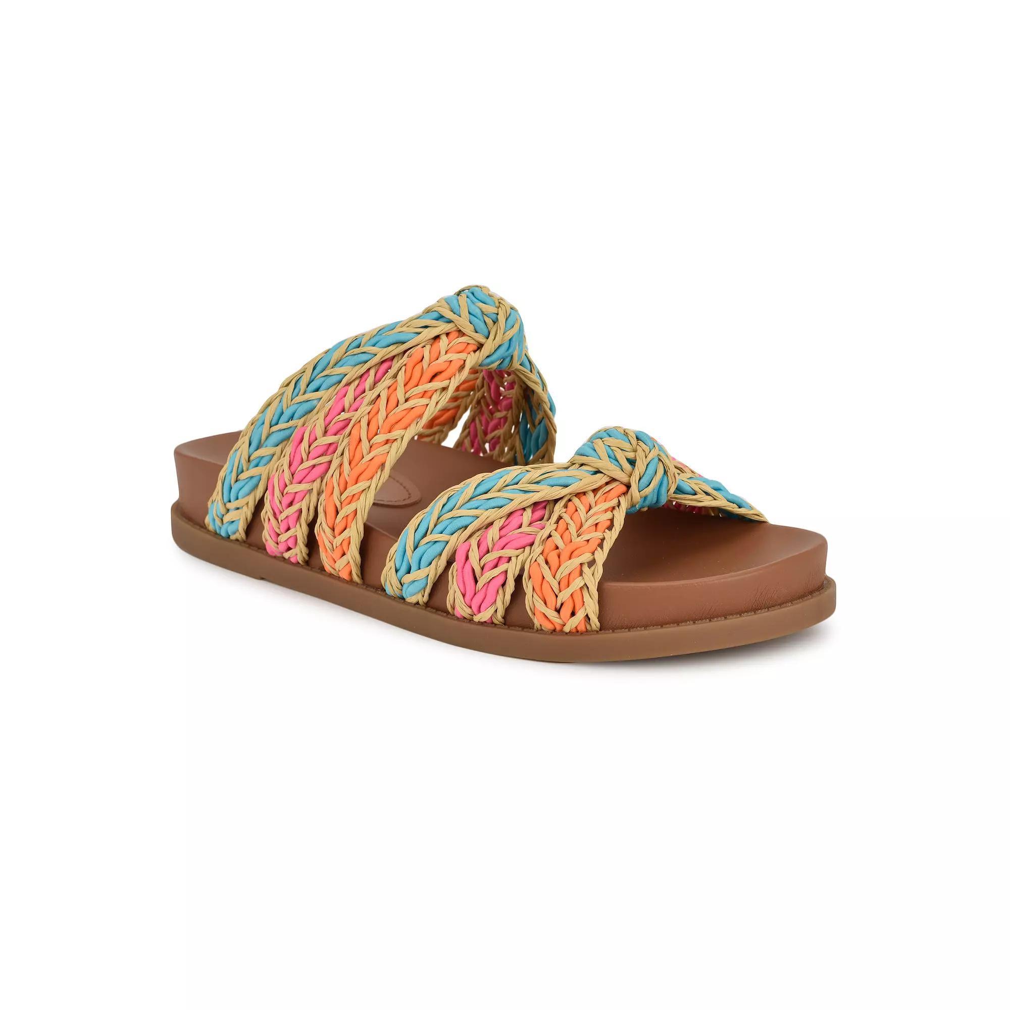 Nine West Women's Gilma Round Toe Casual Flat Sandals, Size: 9, Multi Product Image