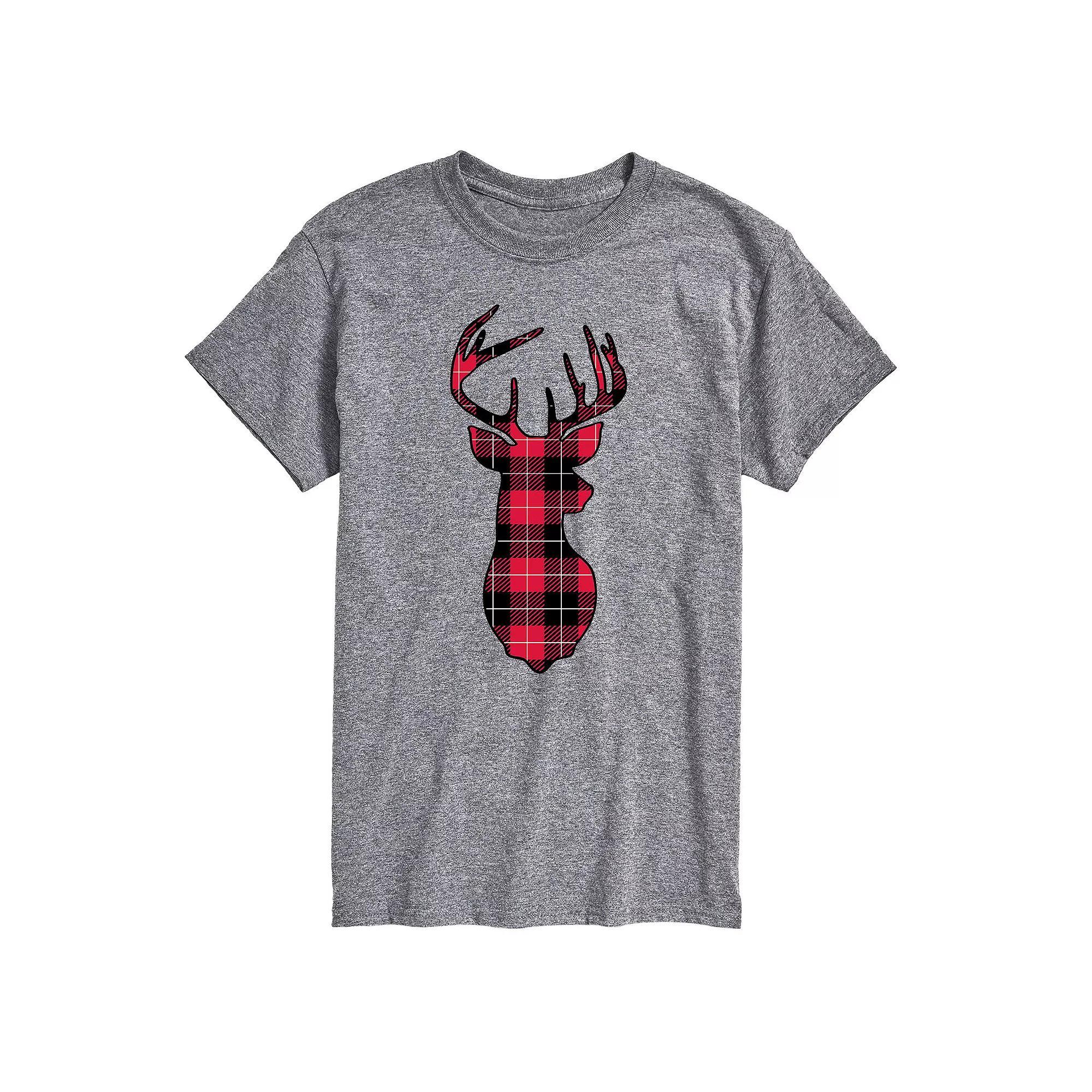 Big & Tall Buffalo Plaid Deer Tee, Mens Product Image