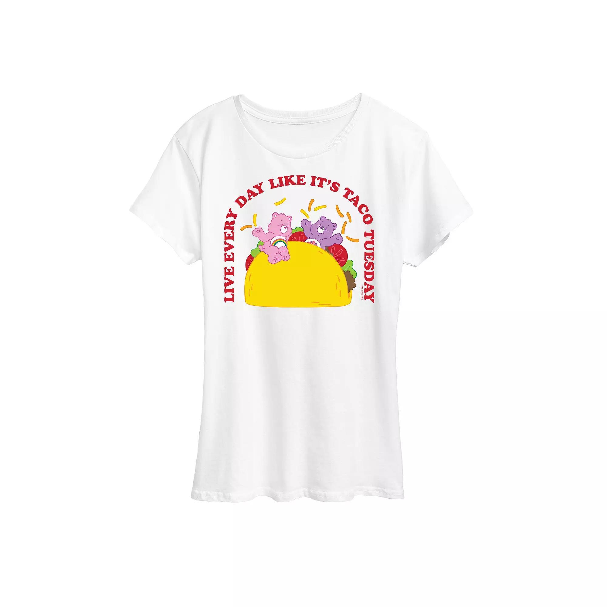 Womens Care Bears Taco Tuesday Graphic Tee Grey Gray Product Image