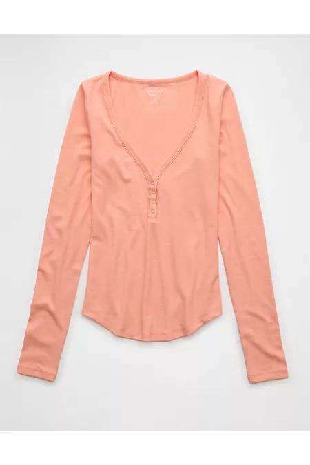 AE Long-Sleeve Henley T-Shirt Women's Product Image