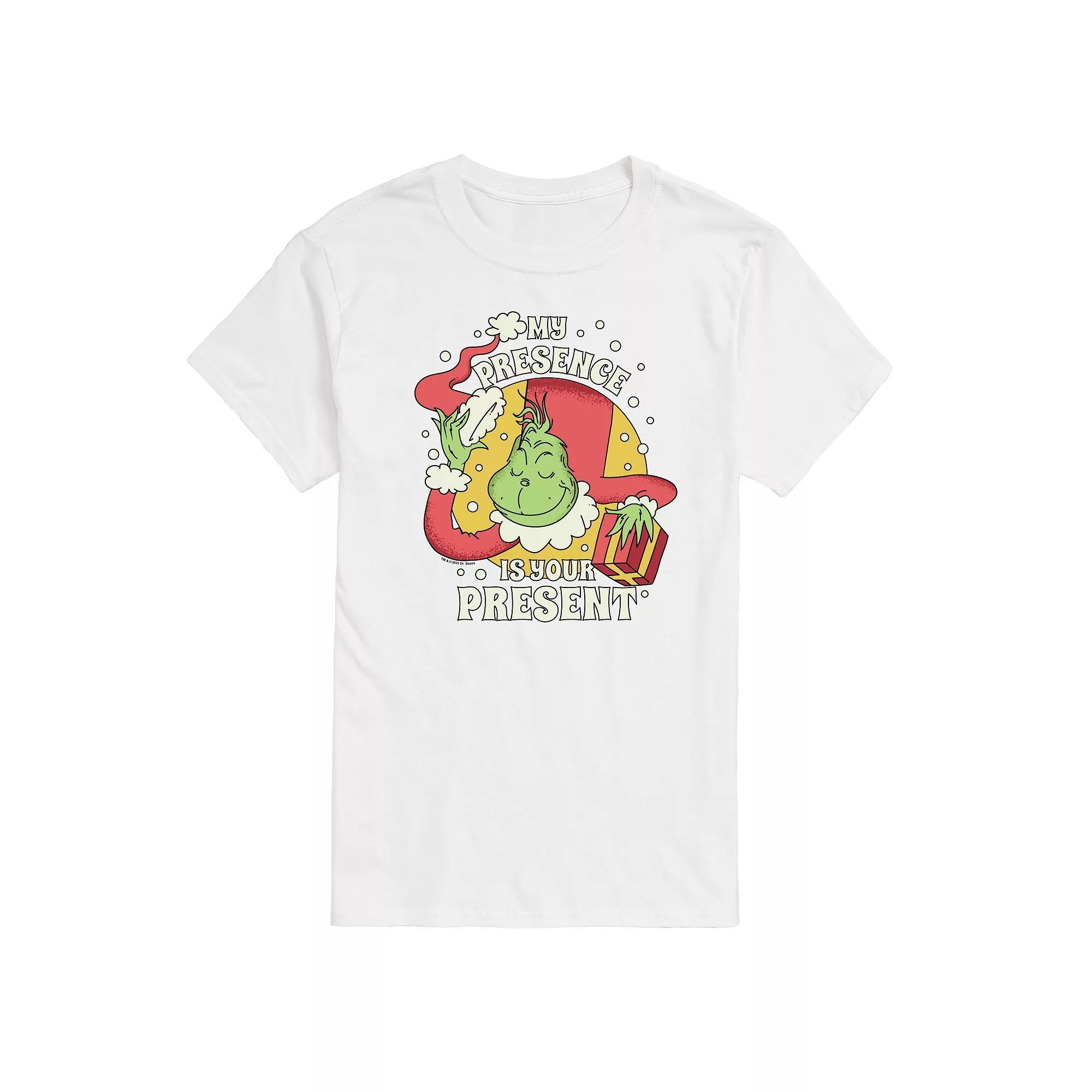 Big & Tall Dr. Seuss The Grinch My Presence Is Your Present Graphic Tee, Mens Product Image