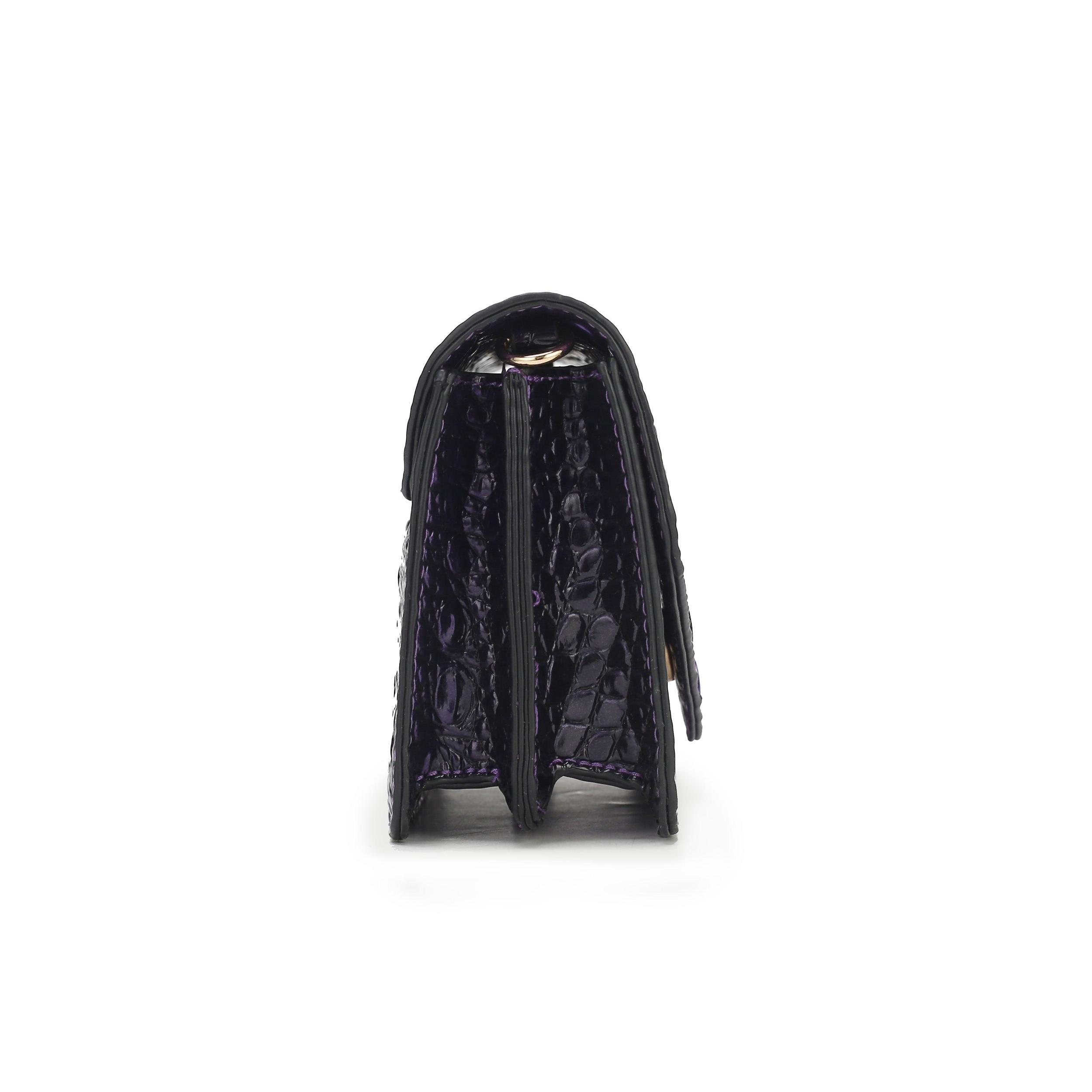 MKF Collection Women's Vanta Croc-Embossed Saddle Bag Female Product Image