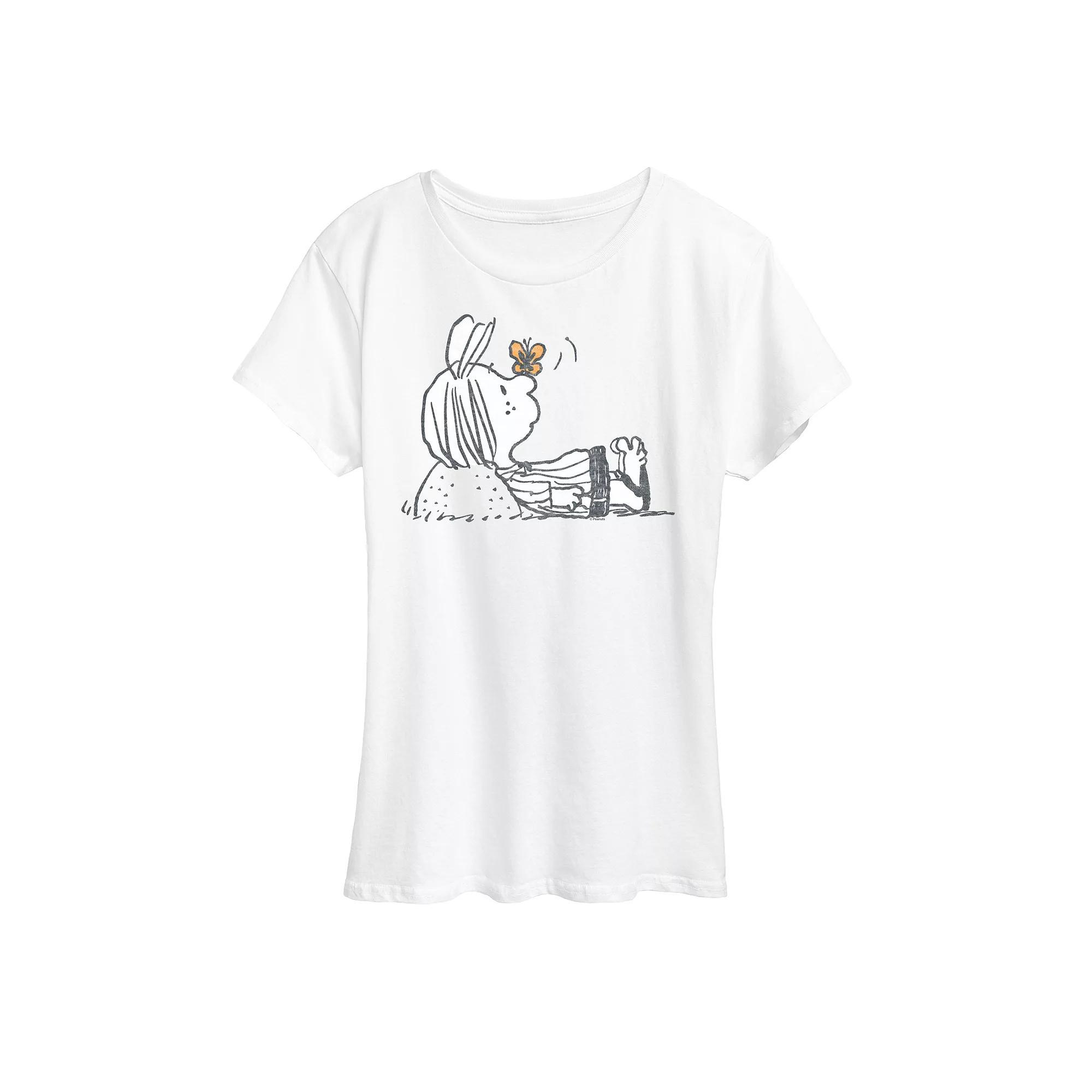 Womens Peanuts Patty Butterfly Graphic Tee Product Image