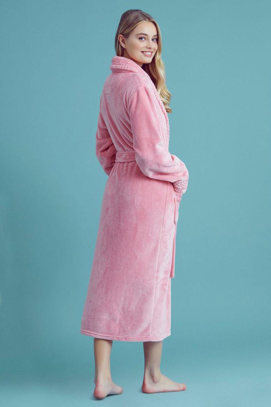 Bubblegum Plush Shawl Collar Robe Product Image