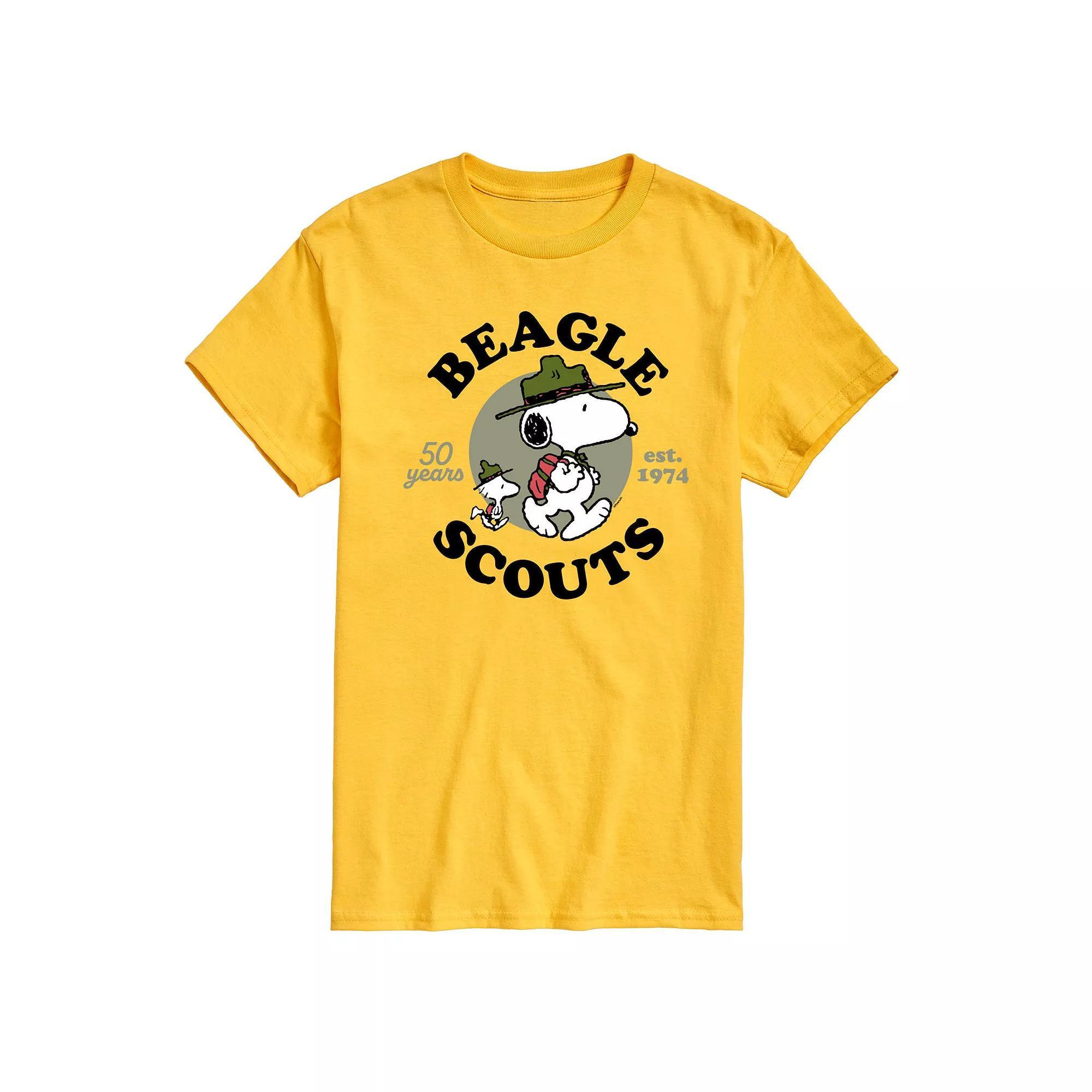 Big & Tall Peanuts Beagle Scouts 50 Years Est. 1974 Graphic Tee, Mens Product Image