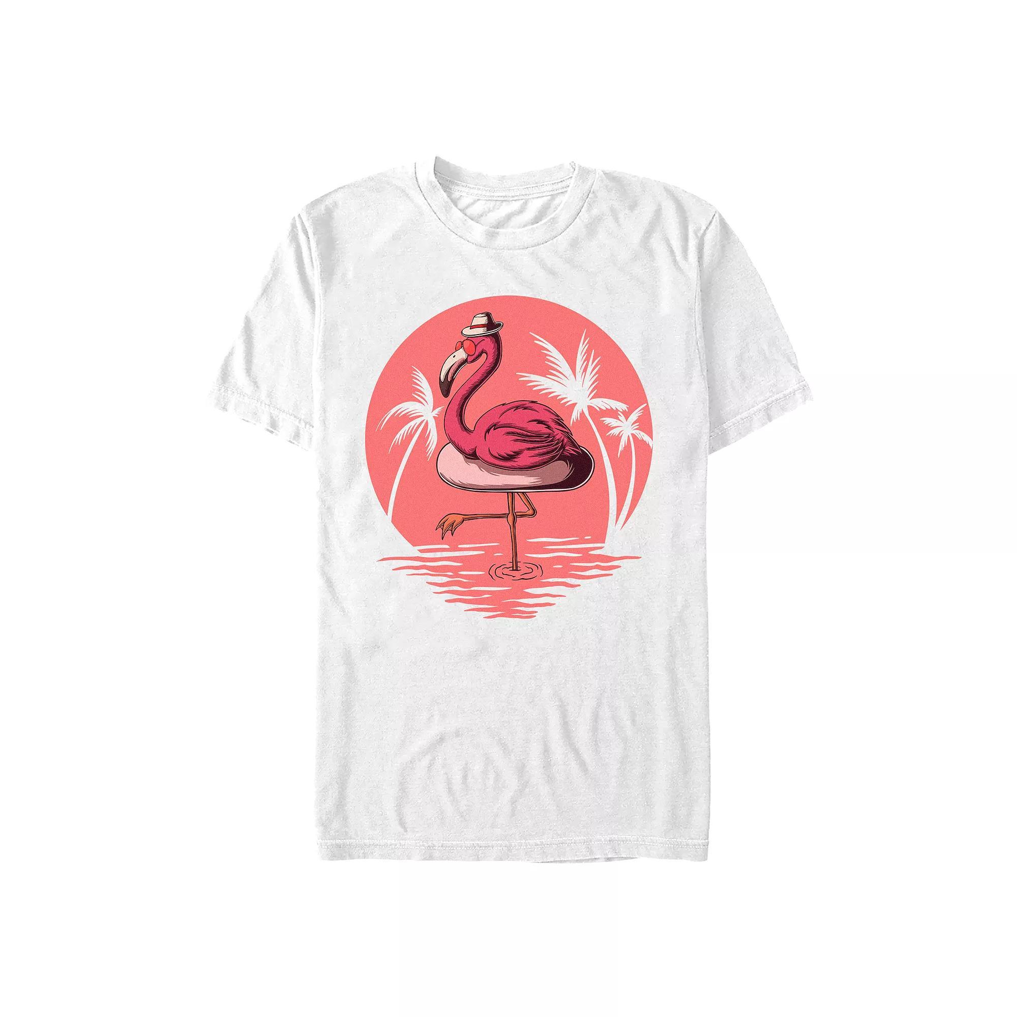 Big & Tall Flamingo Summer Chilling Graphic Tee, Men's, Size: 3XL Tall, White Product Image