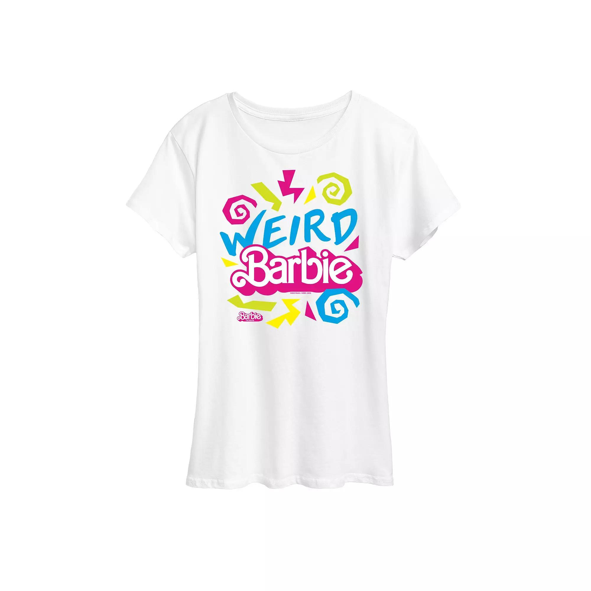 Womens Barbie The Movie Weird Barbie Graphic Tee, Girls Heather Grey Product Image