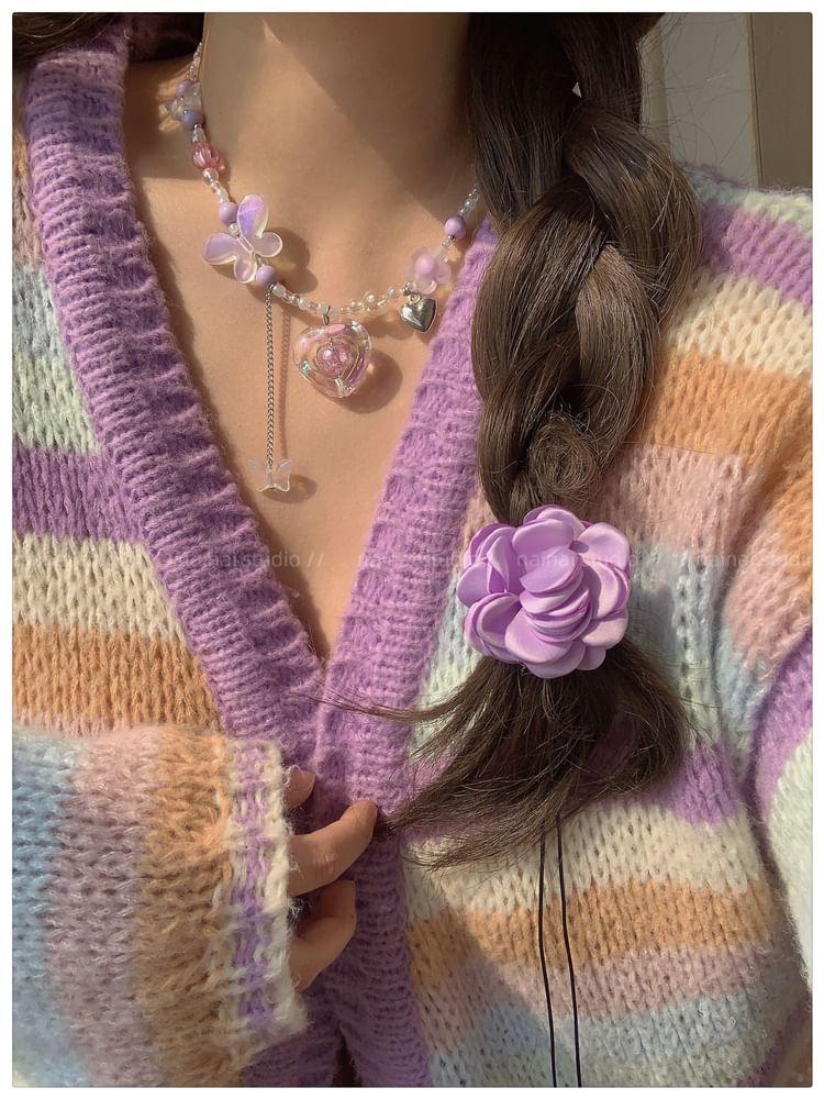 Heart Butterfly Bead Choker Product Image