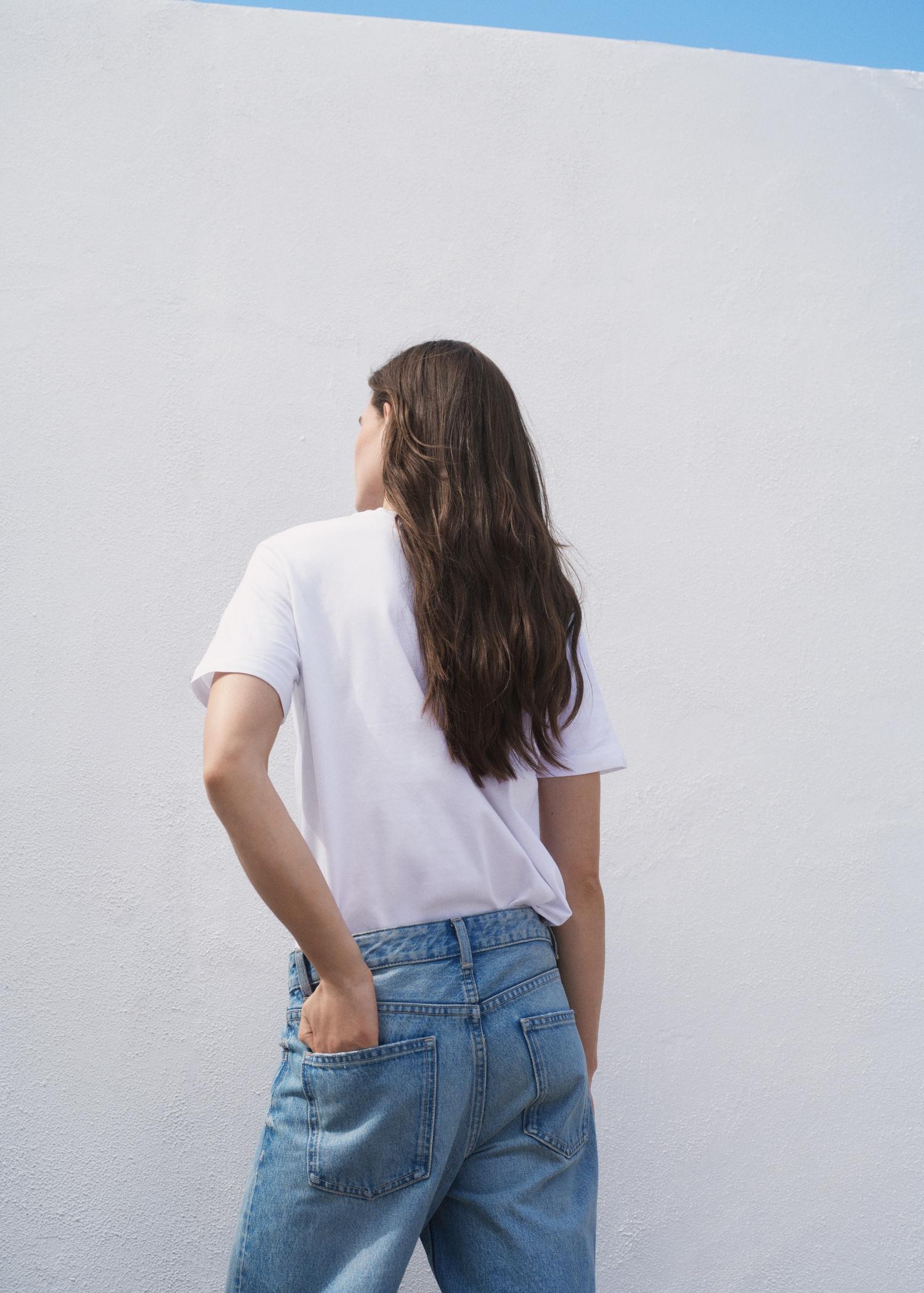 Cotton short-sleeved t-shirt - Women | MANGO USA Product Image