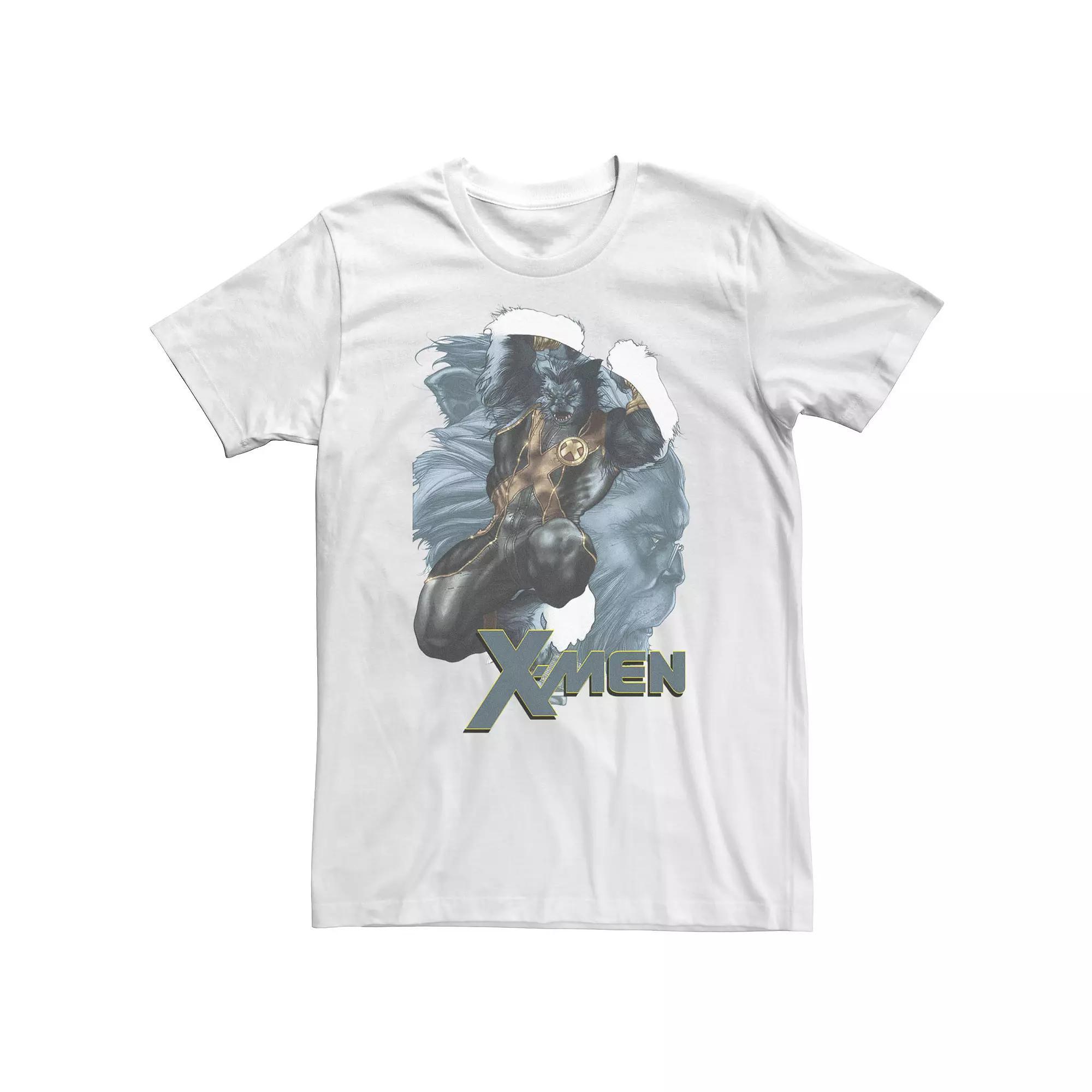 Big & Tall Marvel X-Men The Beast Double Exposed Mutant Tee, Men's, Size: XXL Tall, White Product Image