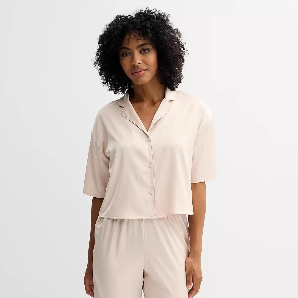 Women's Sonoma Goods For Life® Satin Top, Size: XXL, Dark Blue Product Image