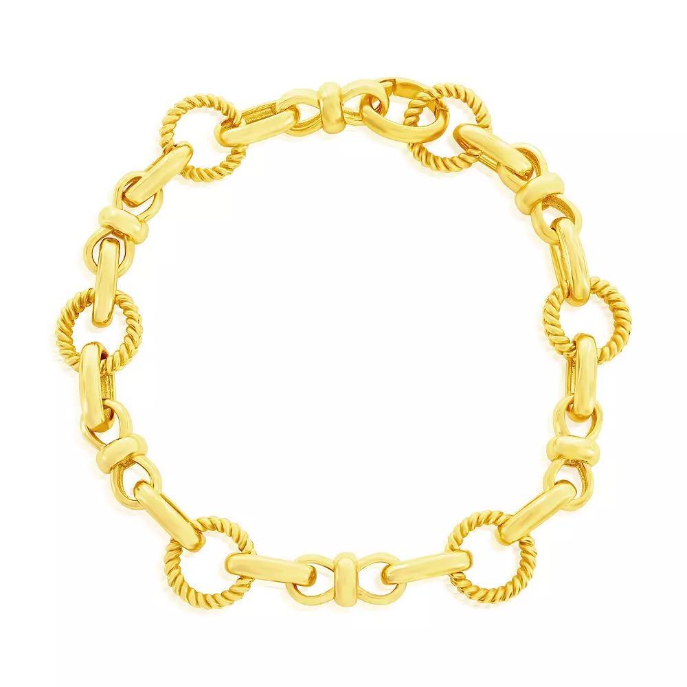Argento Bella Sterling Silver Circle & Infinity Design Bracelet, Women's, Size: 7", Gold Tone Product Image