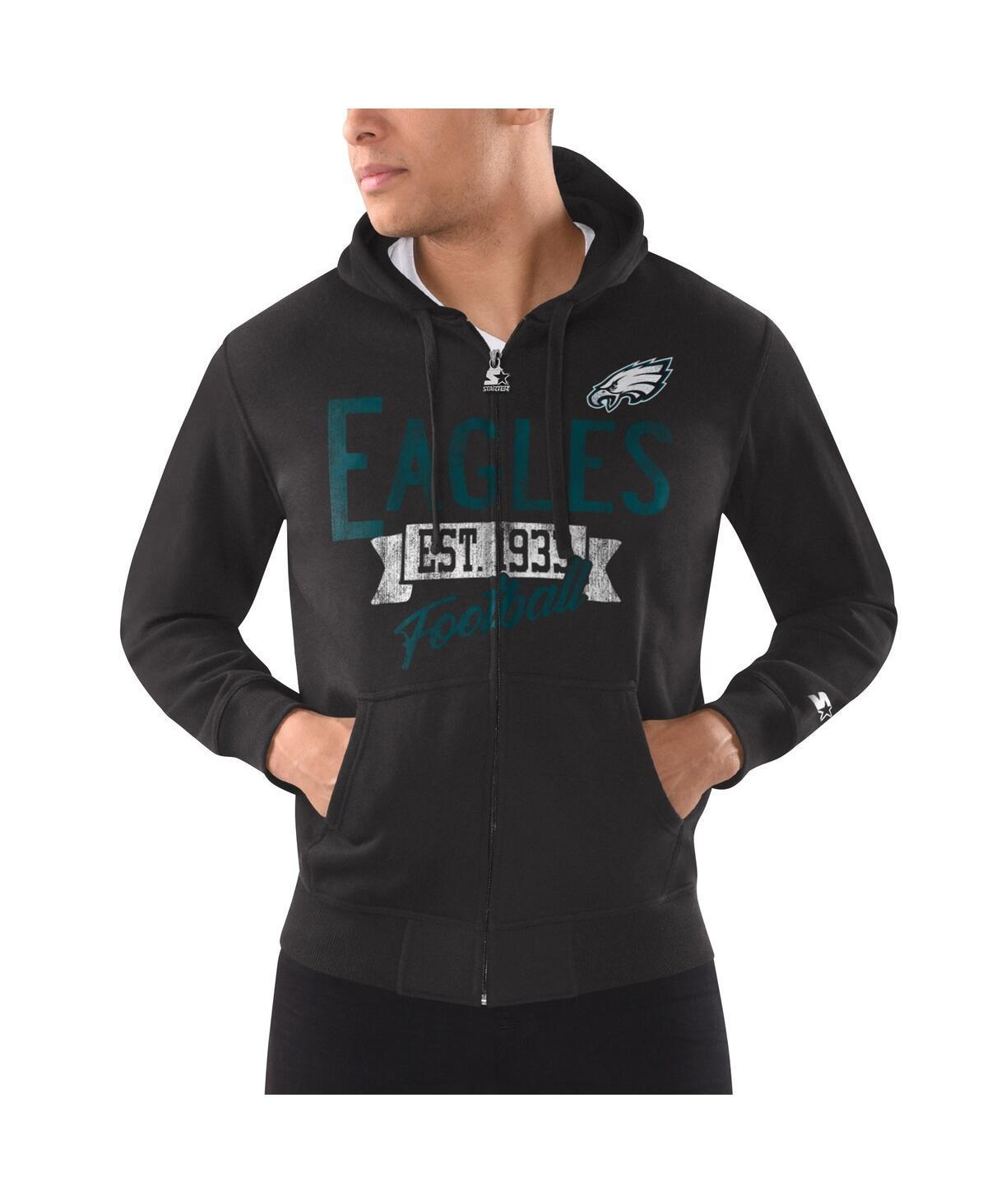 Men's Starter Navy New England Patriots Domestic Post Season Full-Zip Hoodie, Size: Medium, Blue Product Image