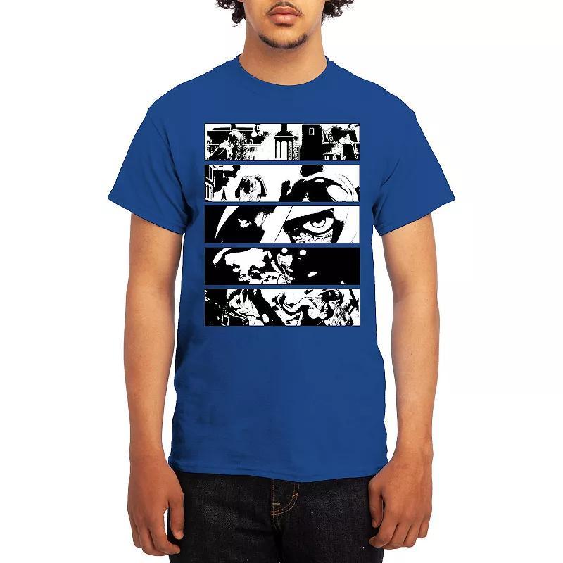 Men's Attack on Titan Black & White Battle Layout Tee, Size: XXL, Grey Red Product Image