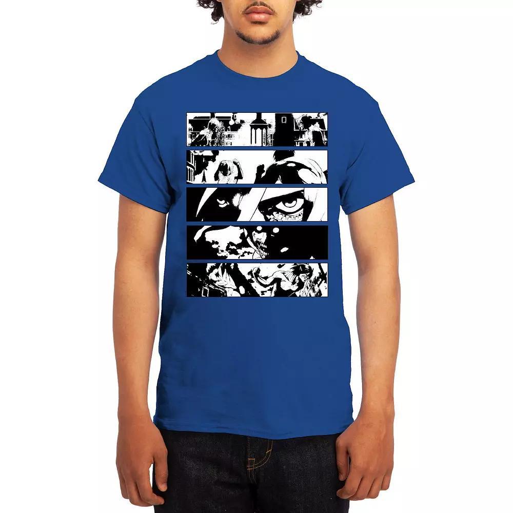 Men's Attack on Titan Black & White Battle Layout Tee, Size: XXL, Grey Red Product Image