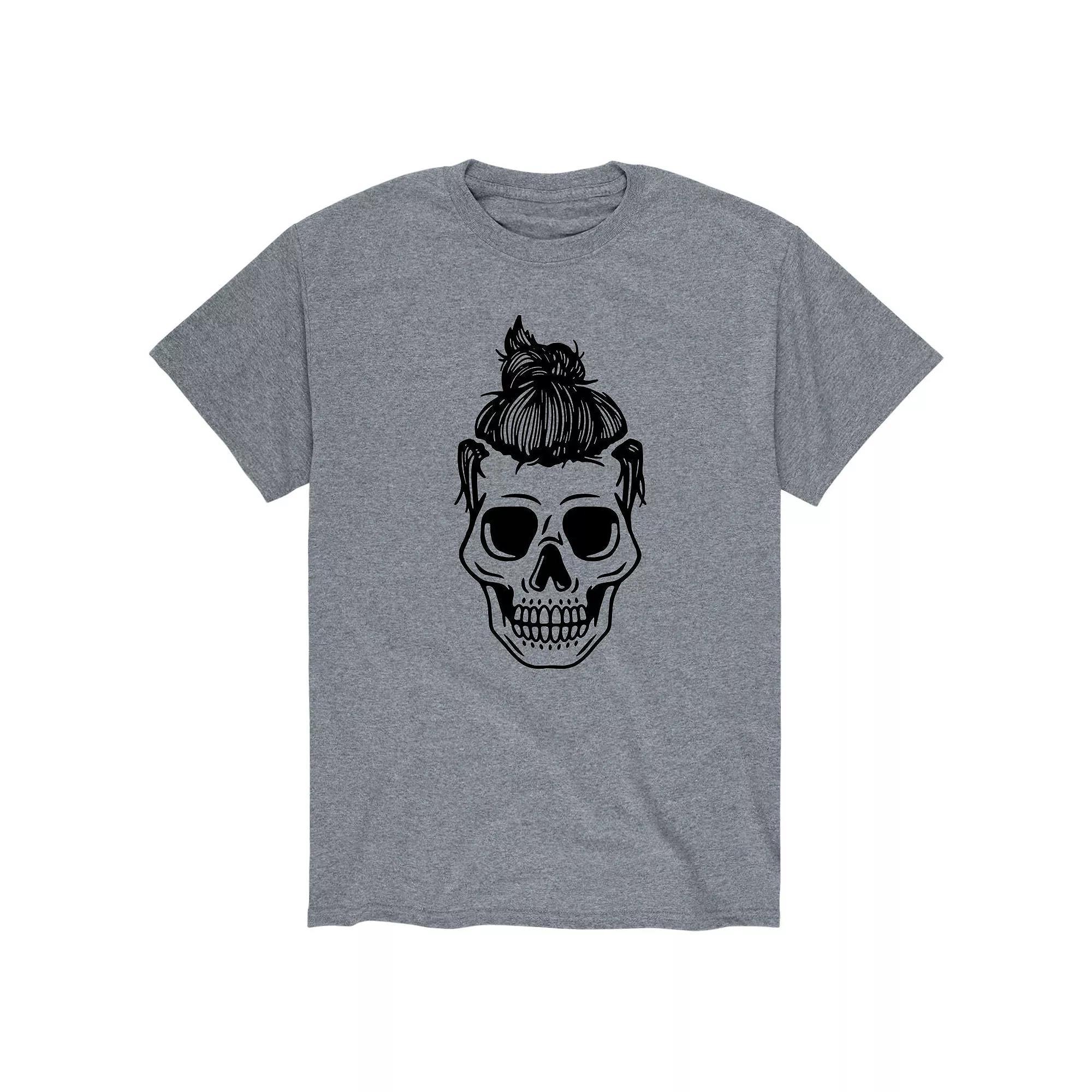 Mens Man Bun Skull Tee Product Image