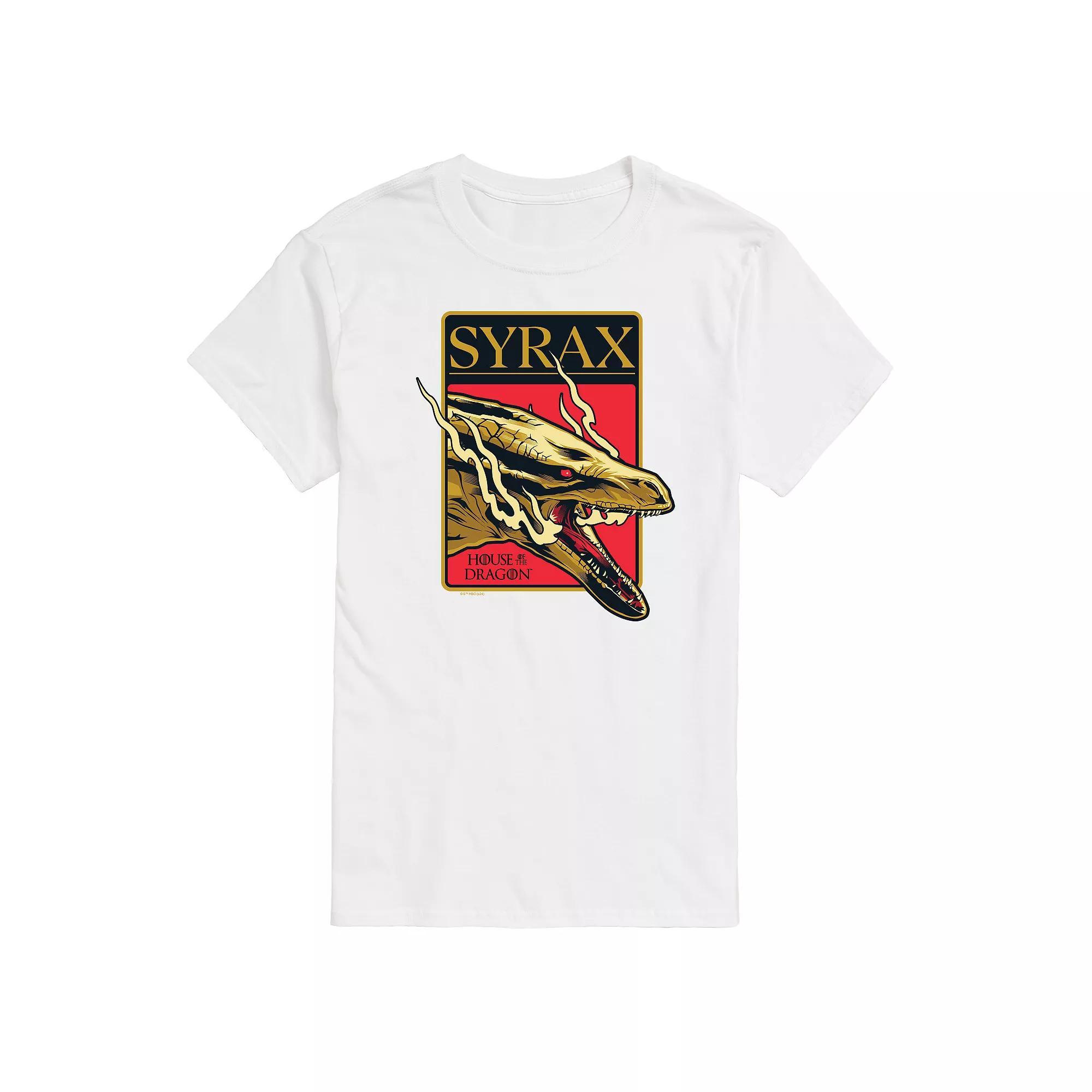 Mens House Of Dragon Syrax Badge Graphic Tee Grey Gray Product Image