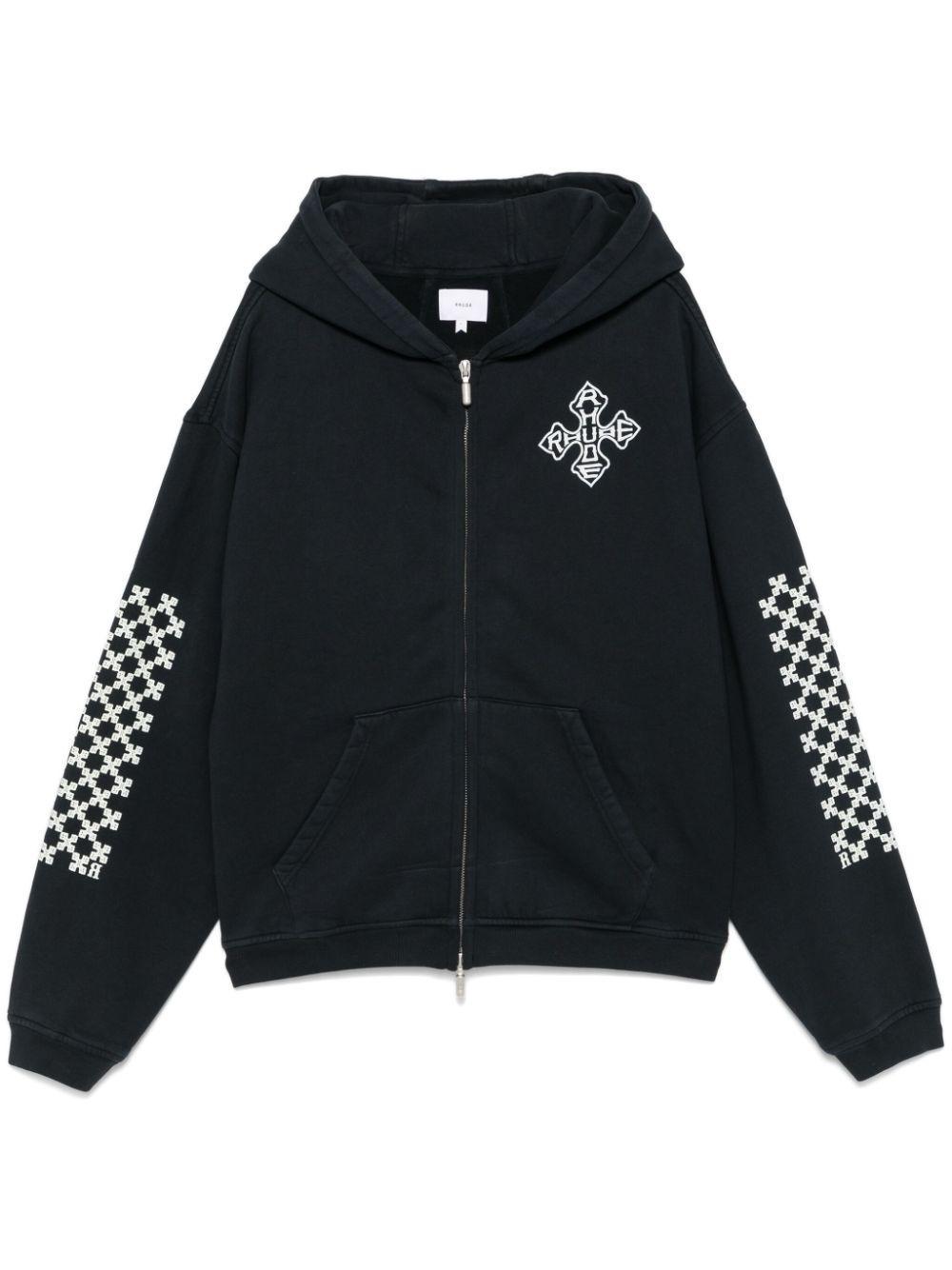 RHUDE Cross Hoodie In Black Product Image